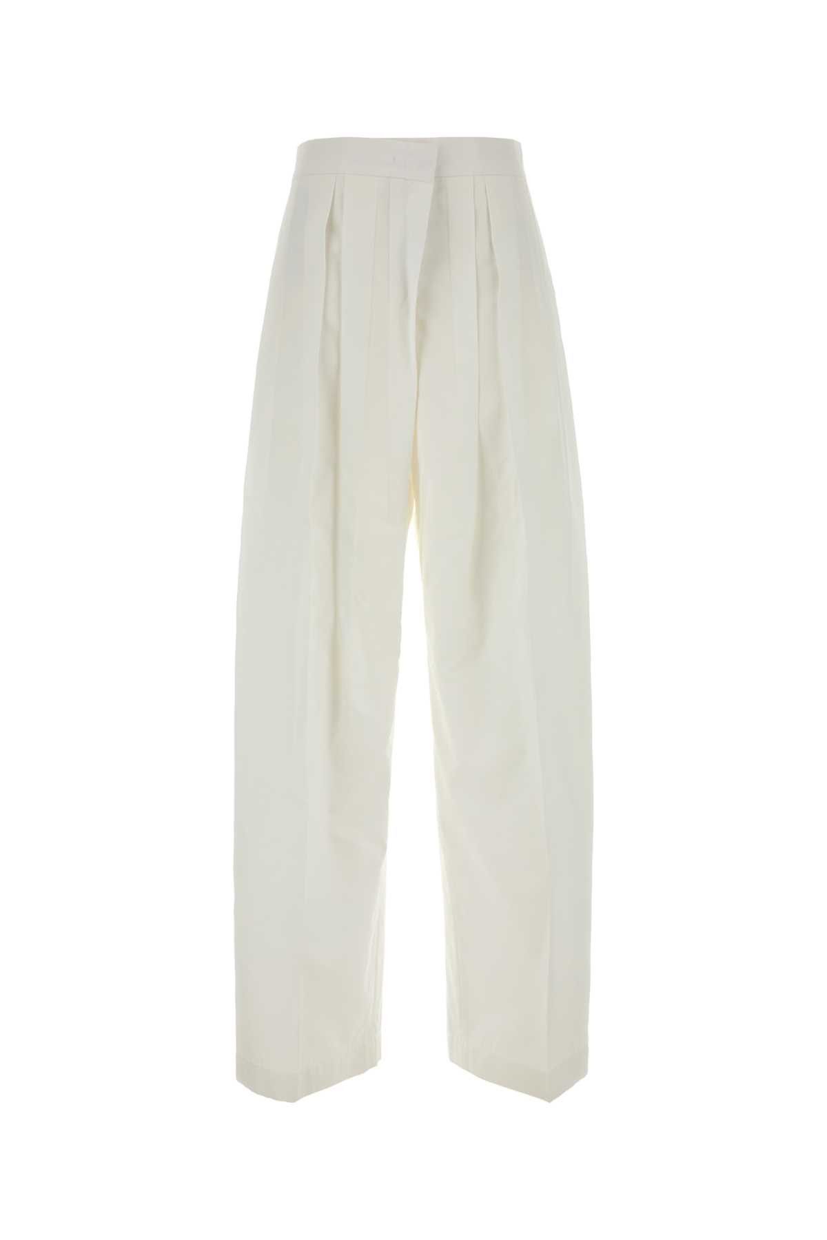 Jil Sander White Cotton Blend Pant Size 27" / US 4 / IT 40 - 1 Thumbnail