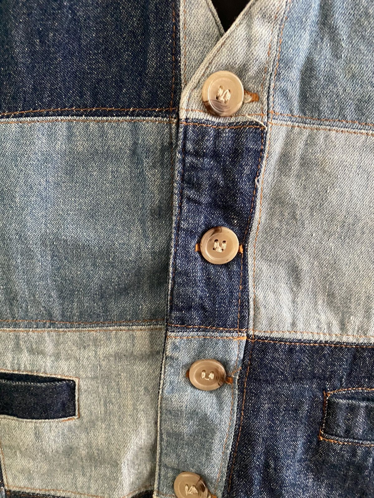 Indigo × Japanese Brand × Kapital Kountry Vintage A.T.L.D Patchwork Denim Vest Indigo nice design Size US M / EU 48-50 / 2 - 8 Thumbnail