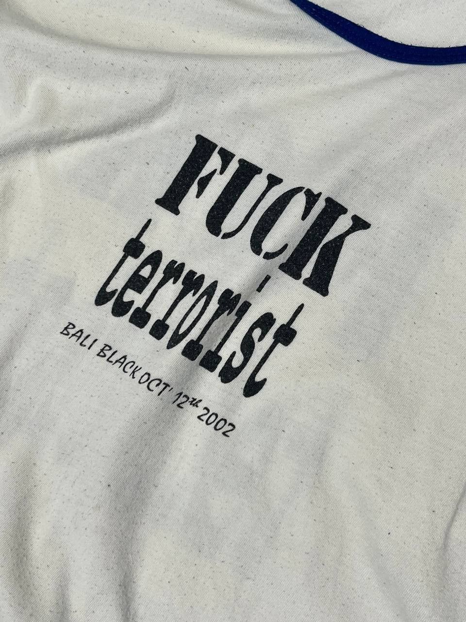 Vintage Vintage Fuck Terrorist Bali Black Oct 2002 Tanktop Size US M / EU 48-50 / 2 - 3 Thumbnail