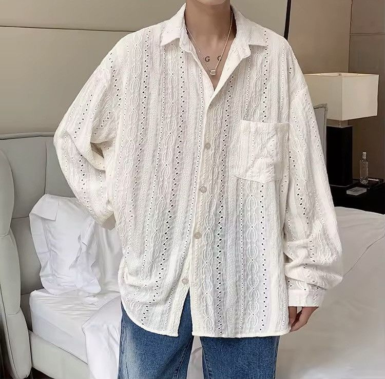 Japanese Brand × Vintage Retro Vintage Style Summer Cream Shirt Size US XL / EU 56 / 4 - 1 Thumbnail