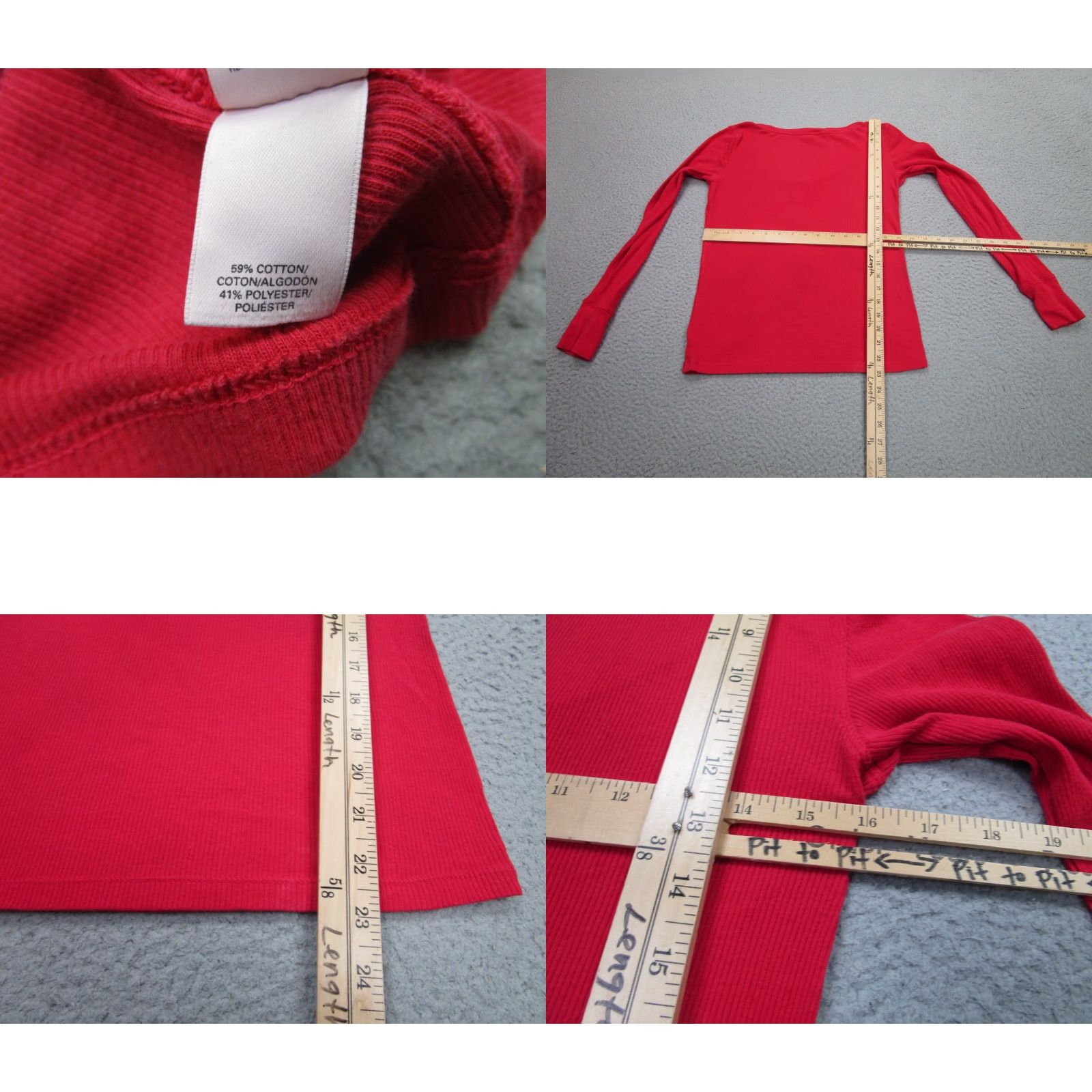 Victoria's Secret VINTAGE Victoria's Secret Womens XS red Bella Swan Henley Long Sleeve Shirt Layer Y2K Size XS / US 0-2 / IT 36-38 - 8 Thumbnail