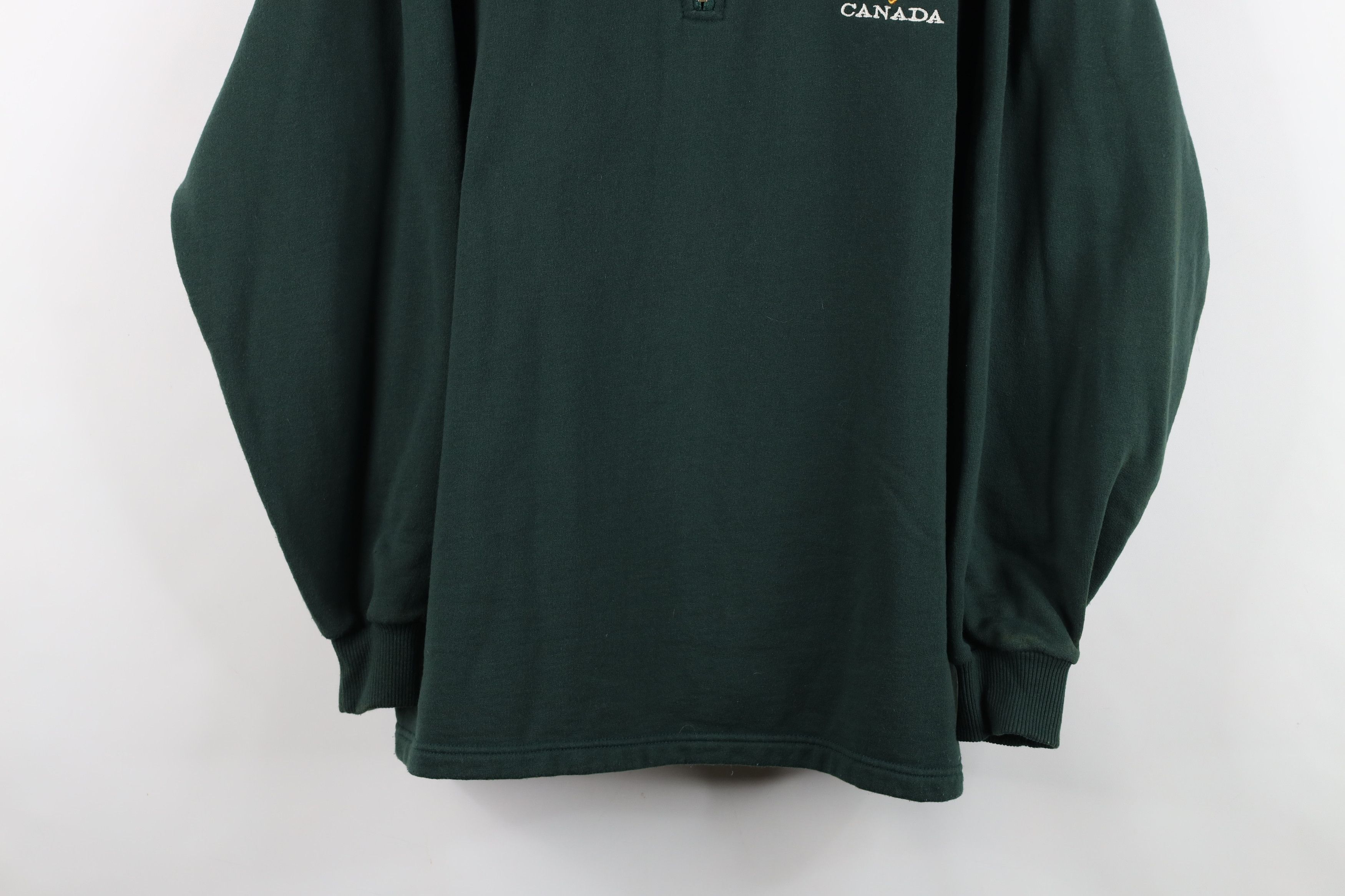 Vintage Vintage 90s Streetwear Canada Half Zip Sweatshirt Green Size US L / EU 52-54 / 3 - 3 Thumbnail