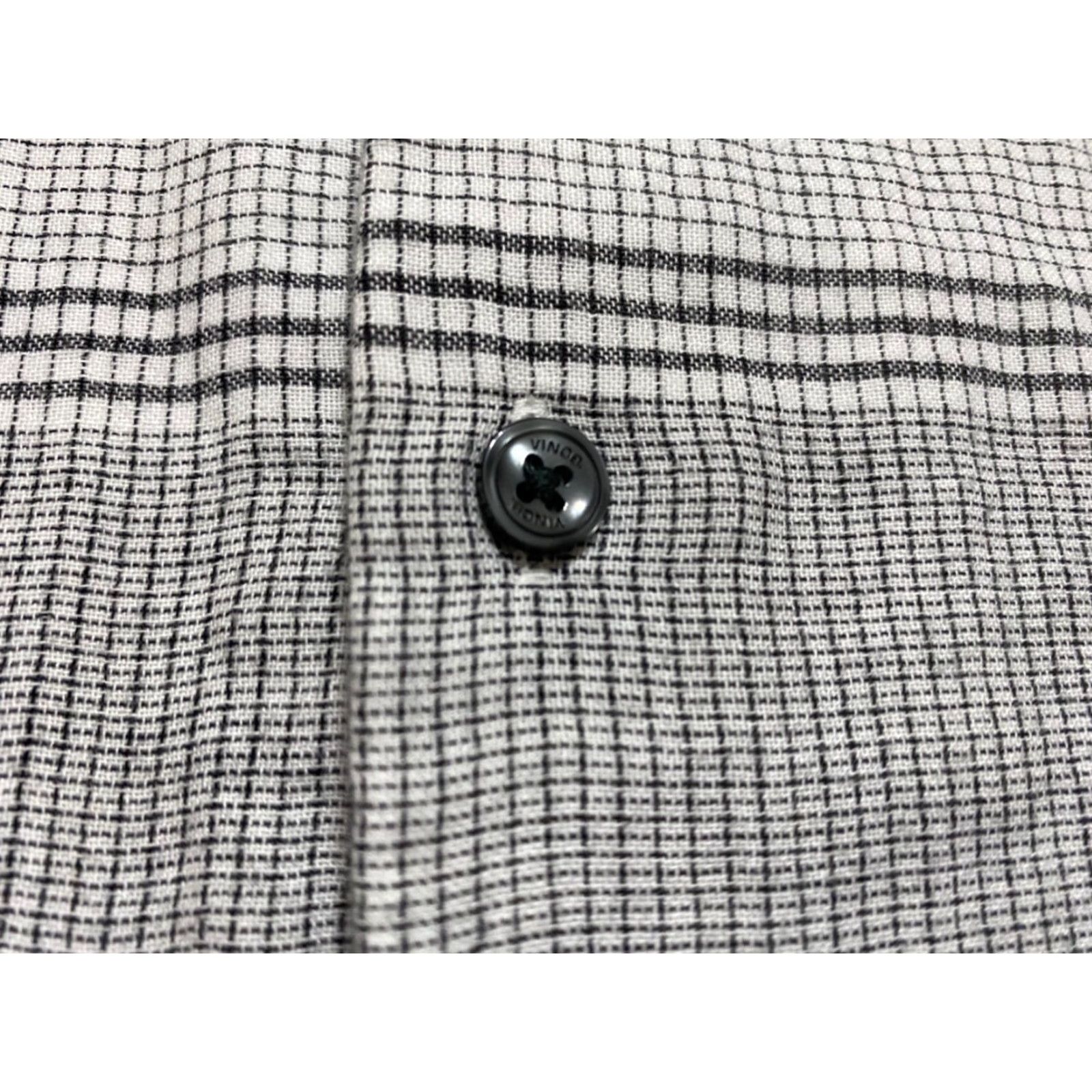 Vince Vince Shirt XL Men's Gray Plaid Striped Button-Front 100% Cotton Button-Up Long Sleeve Size US XL / EU 56 / 4 - 4 Thumbnail