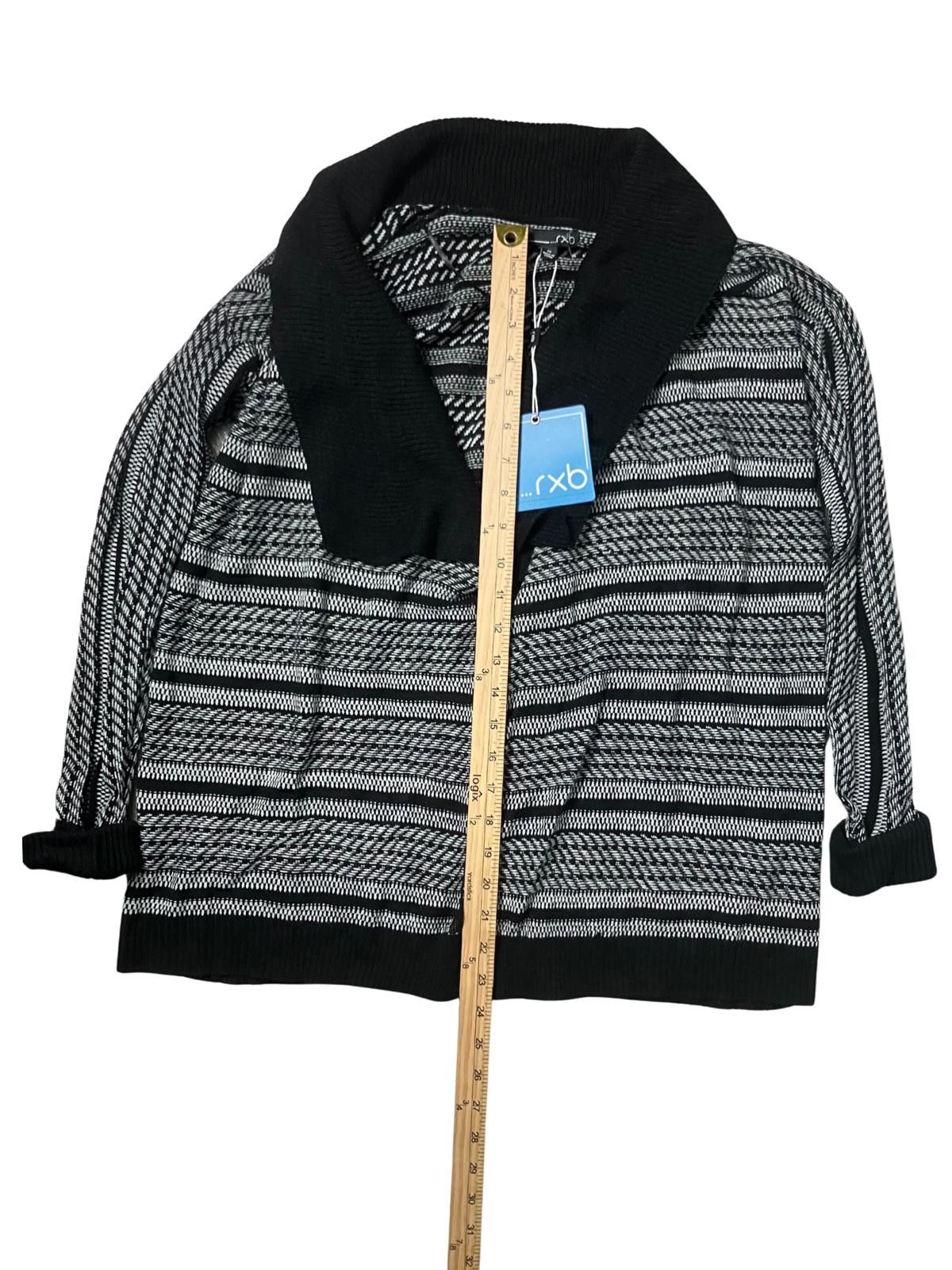 Other RXB Black and White Patterned Shawl Collar Cardigan Sweater Size M / US 6-8 / IT 42-44 - 5 Thumbnail