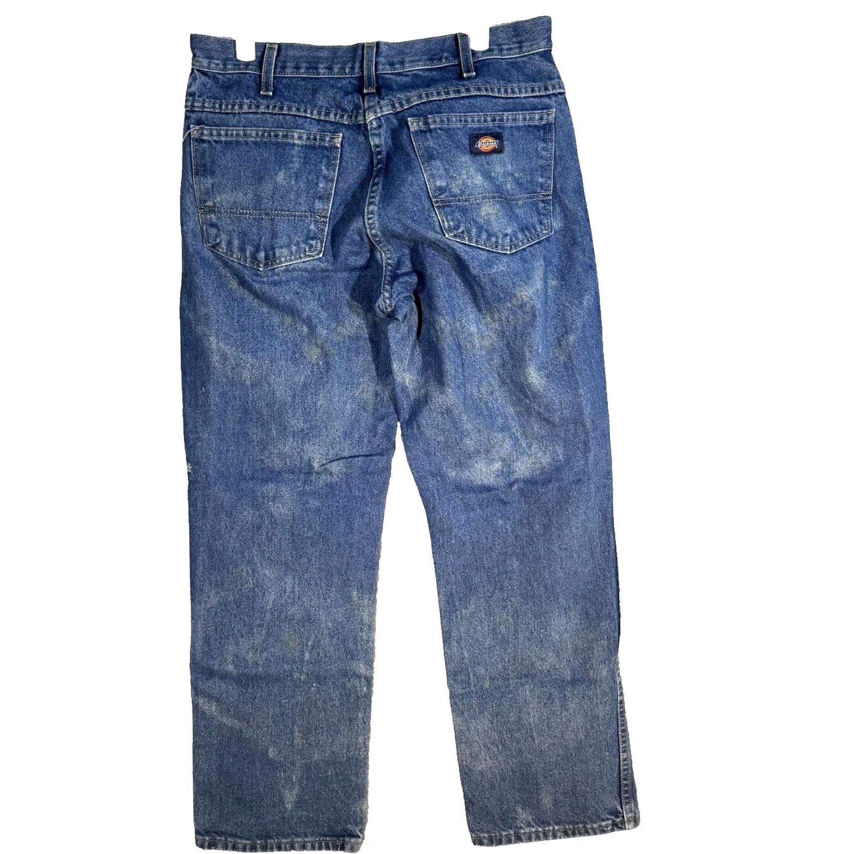 Dickies VINTAGE Dickies Jeans Mens 32x32 Blue Denim Straight Fit Workwear Faded Distressed Pants Size US 32 / EU 48 - 2 Thumbnail