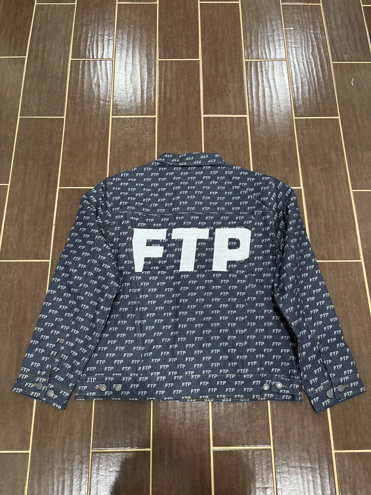 Fuck The Population NEW FTP All Over Jacquard Denim Trucker Jacket Indigo SZ XL Size US XL / EU 56 / 4 - 5 Thumbnail