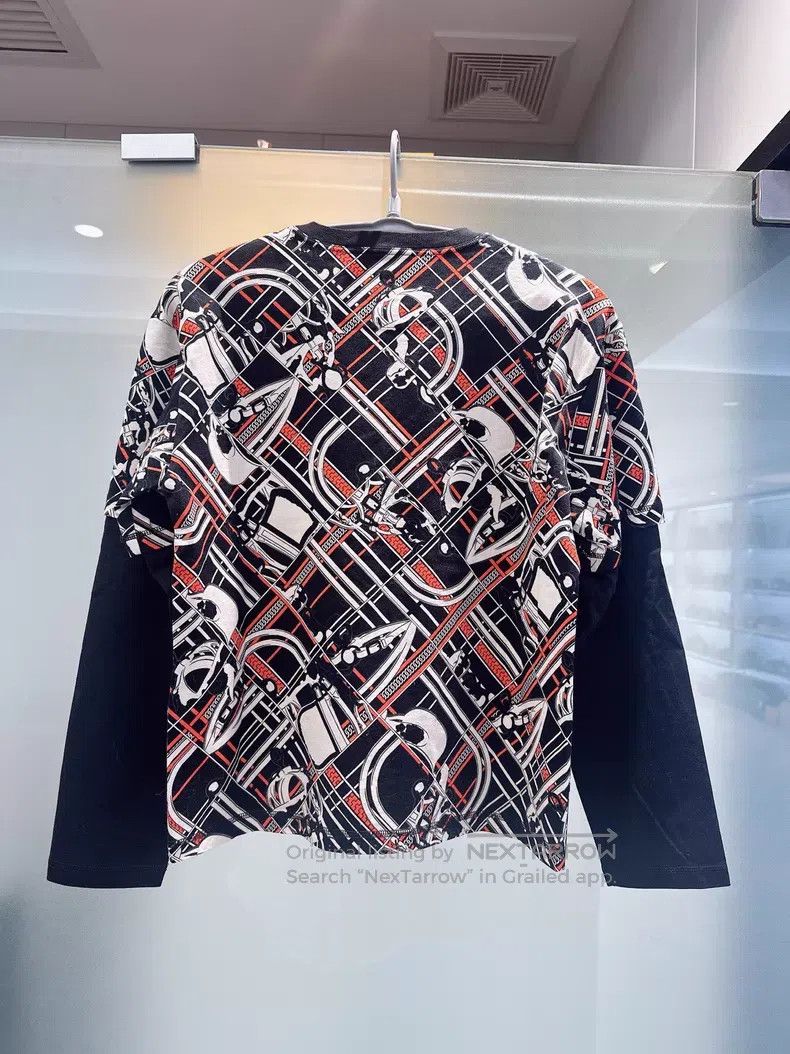 Hermes Hermes Printed round neck long-sleeved T-shirt Size XXS / US 00 / IT 34 - 1 Thumbnail