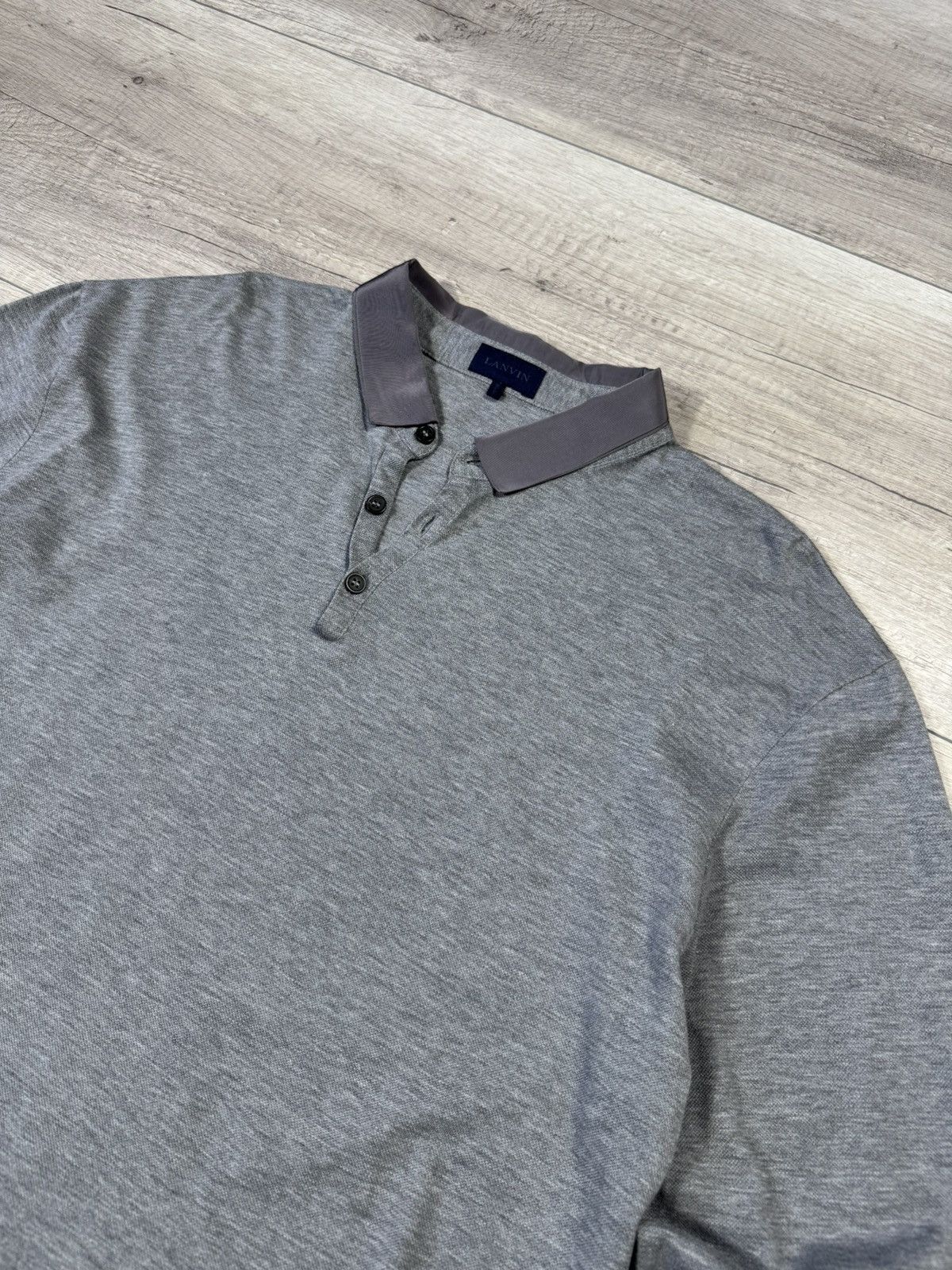 Lanvin Lanvin Long Sleeve Grosgrain Collar Polo Shirt Size US L / EU 52-54 / 3 - 2 Thumbnail