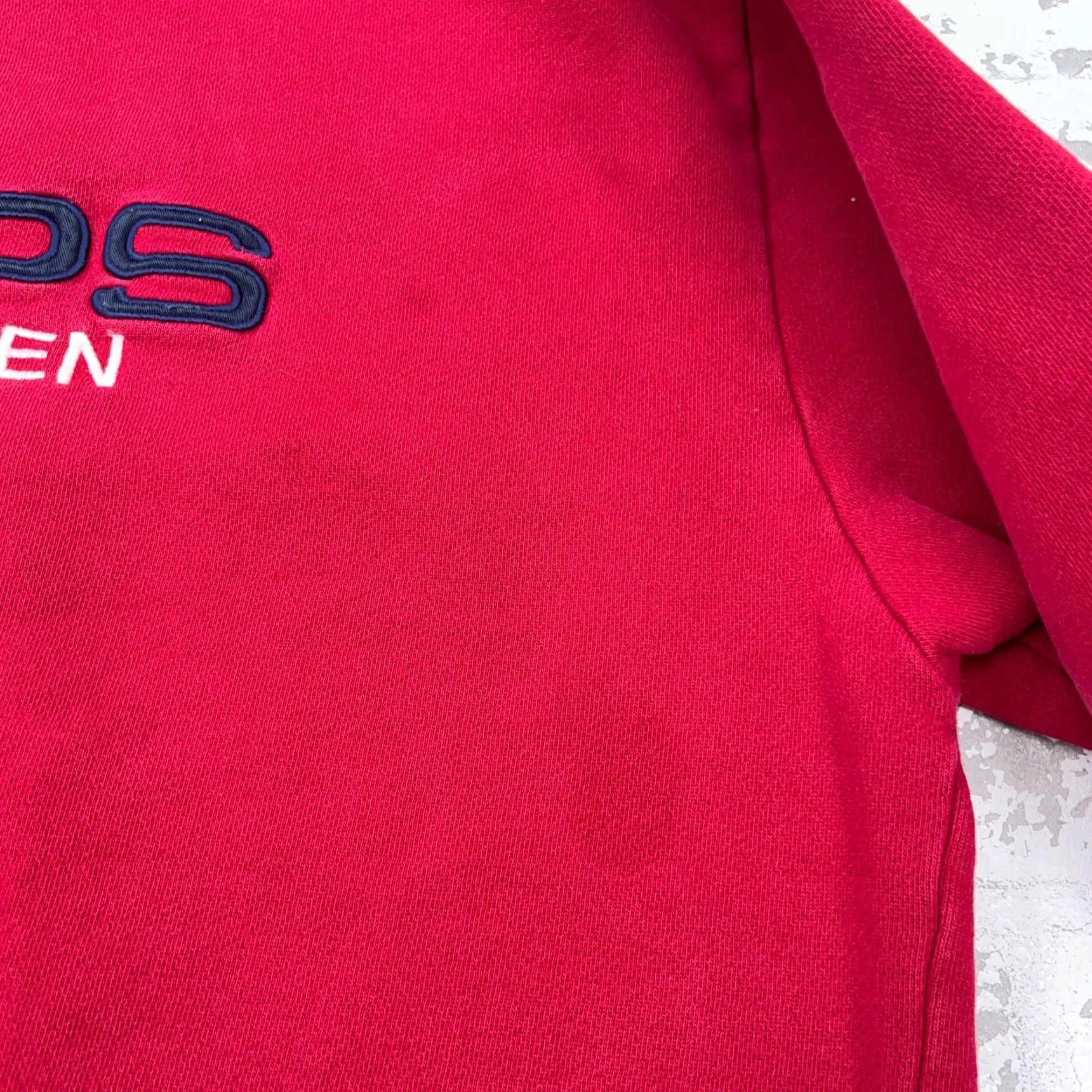 Chaps VINTAGE Chaps Sweatshirt Men XL Red USA Flag Spell Out Shirt Pullover Crew Neck Buttoned Heavyweight Classic USA Mens XL Red Size US XL / EU 56 / 4 - 5 Thumbnail