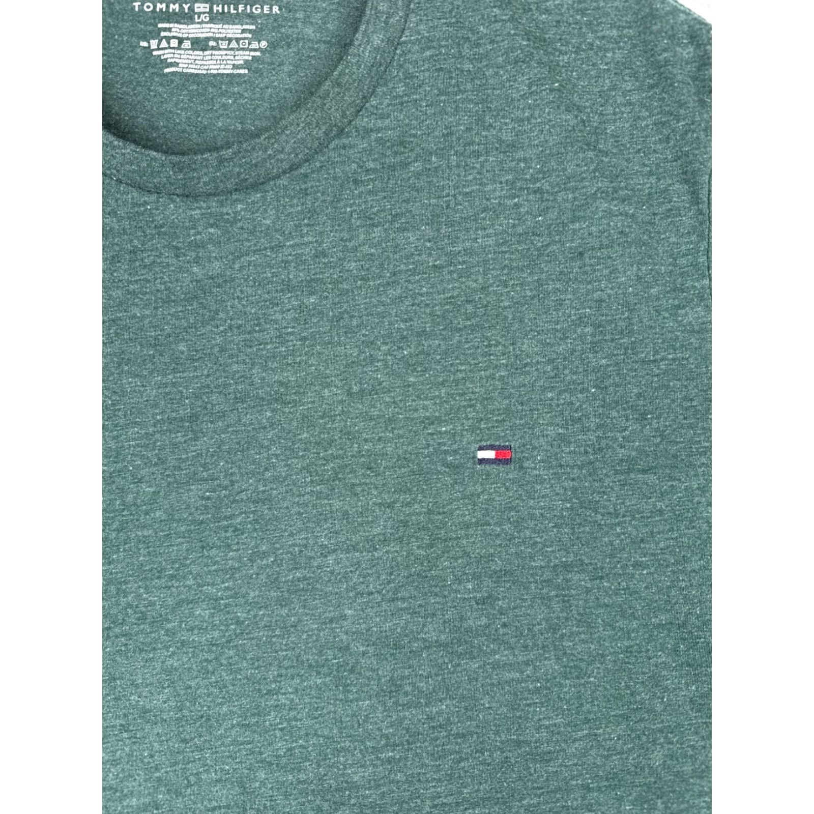Tommy Hilfiger Tommy Hilfiger Shirt Adult Large Green Short Sleeve Crew Neck Cotton Blend Logo Size US L / EU 52-54 / 3 - 6 Thumbnail