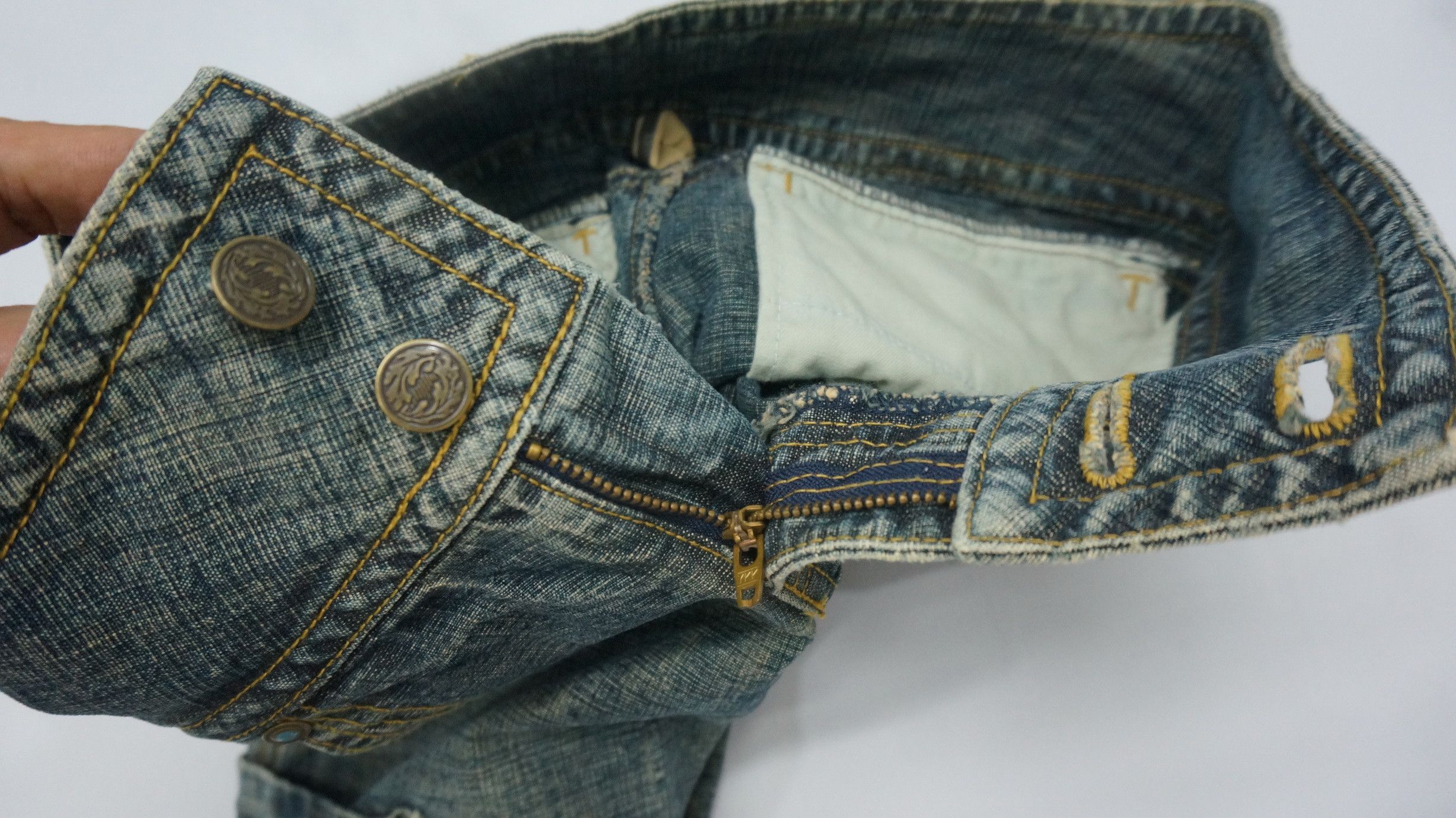 Japanese Brand Japan Wide Leg Multi Pocket Womens Jeans Size 27" / US 4 / IT 40 - 12 Thumbnail