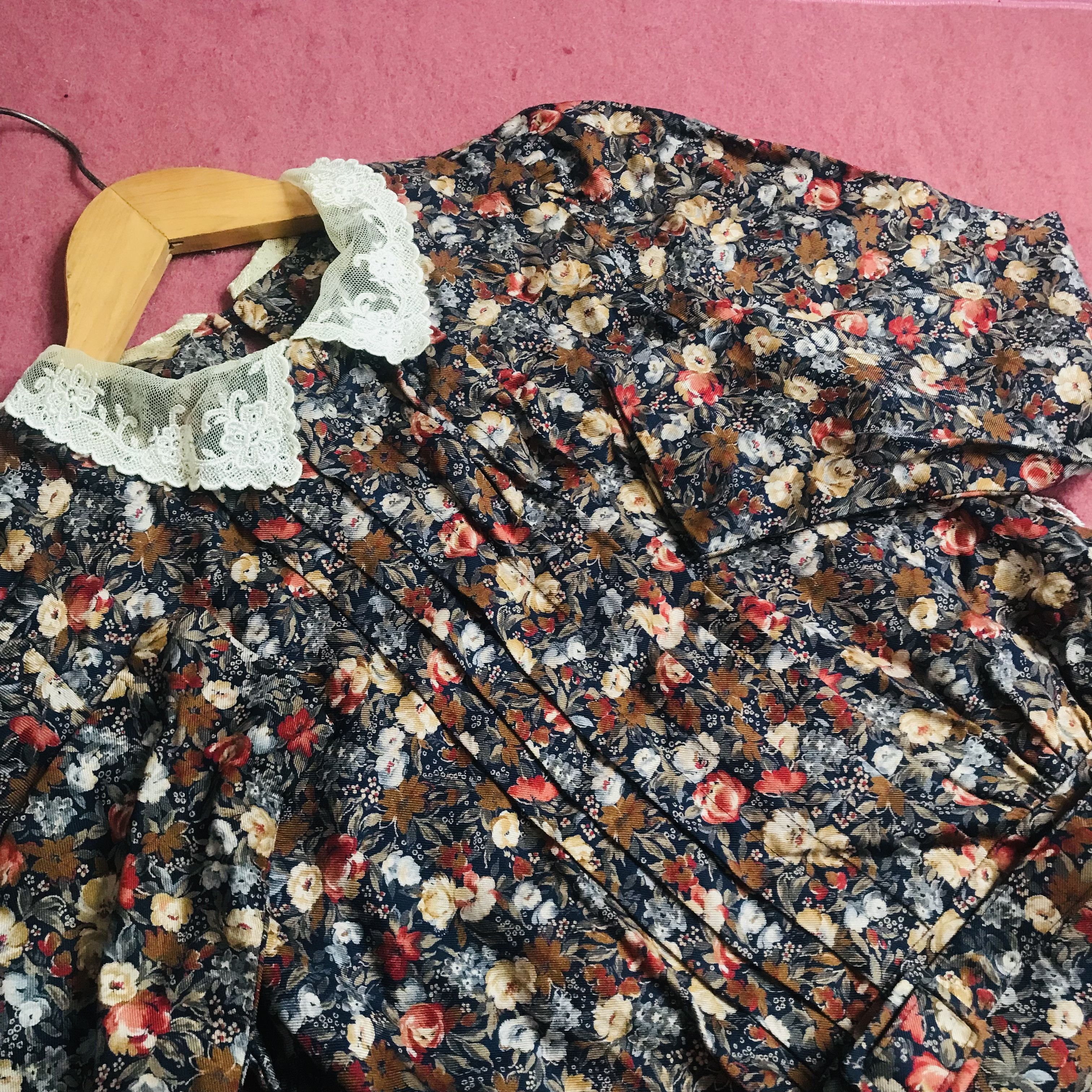 Vintage Vintage Lace Collar Floral Dress Size S / US 4 / IT 40 - 10 Thumbnail