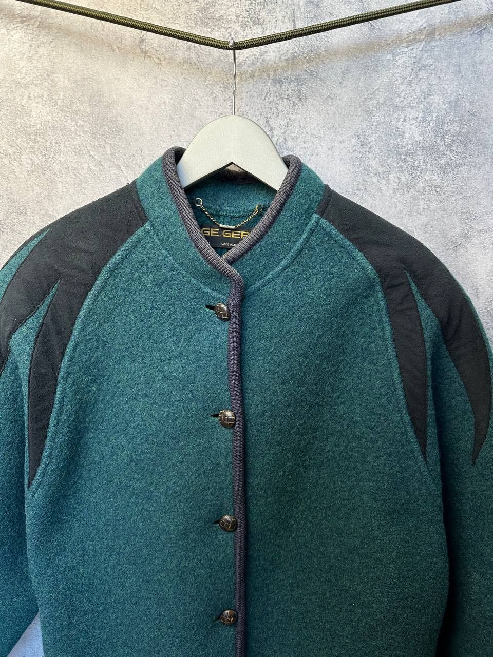 Designer × Kurt Geiger × Vintage Geiger Austria Boiled Wool Jacket Green Black Vintage Size M / US 6-8 / IT 42-44 - 5 Thumbnail