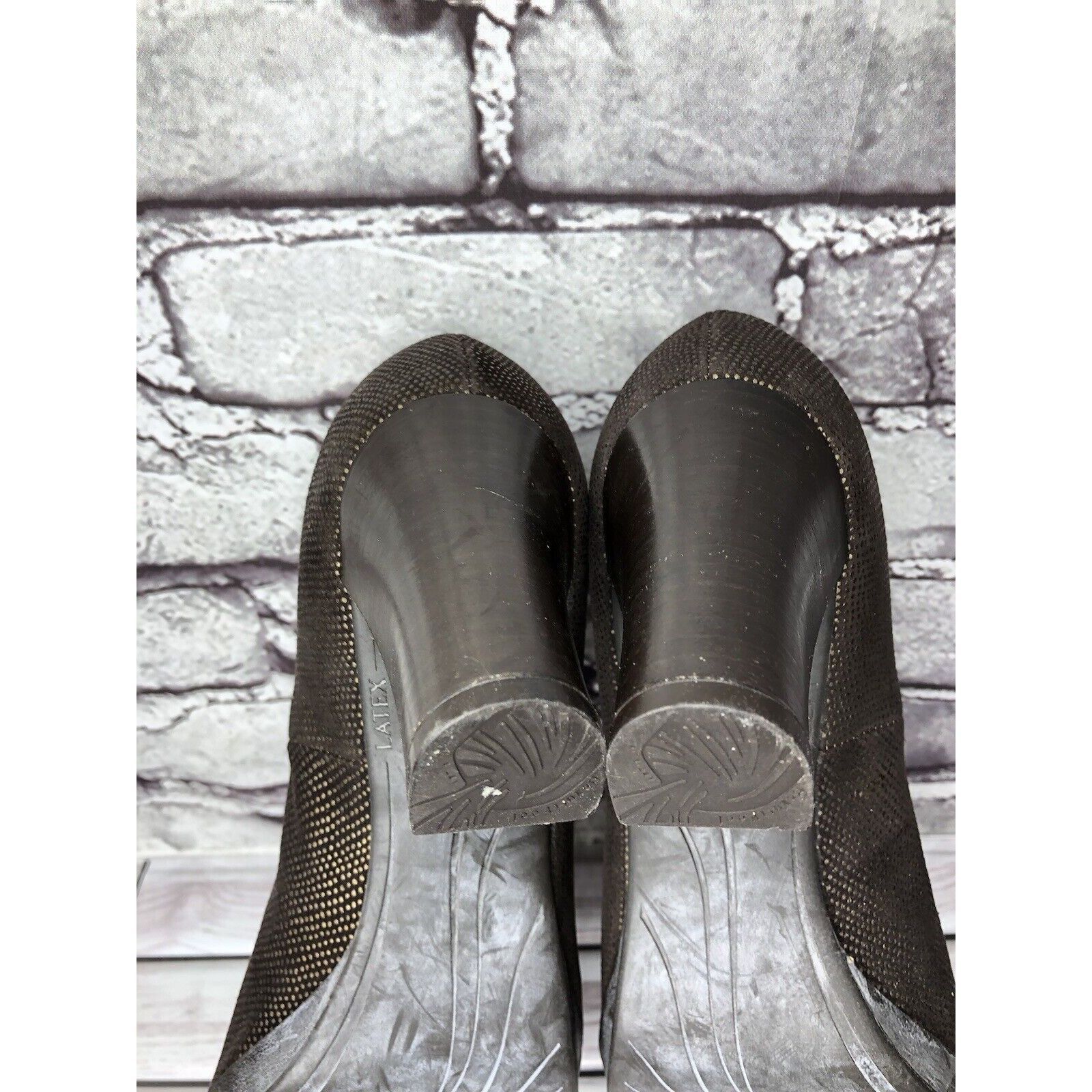 Beautiful Ful Beautifeel Brown Synthetic Leather Peep Toe Dress Heels Wome Size US 7.5 / IT 37.5 - 8 Thumbnail