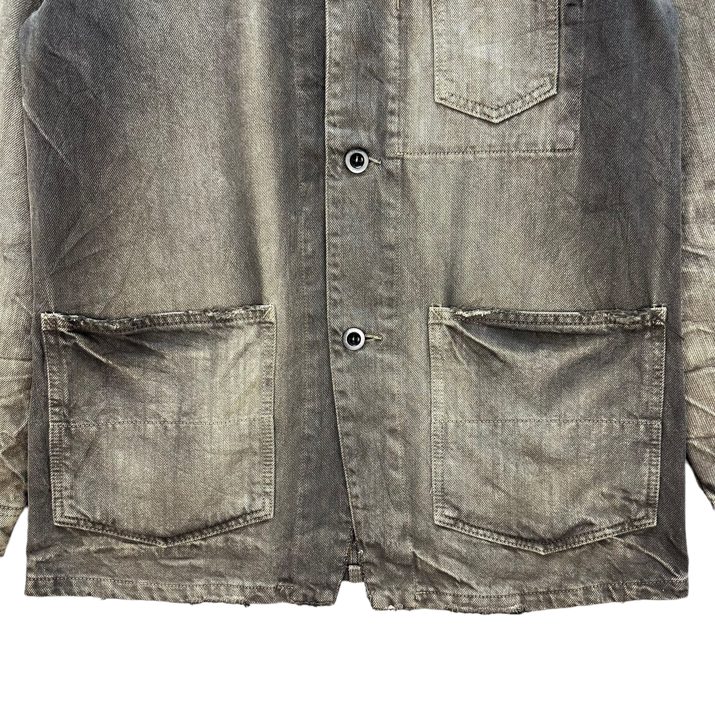 Japanese Brand SPELL BOUND TRASHED DENIM WORK JACKET #8819-028 Size US M / EU 48-50 / 2 - 4 Thumbnail
