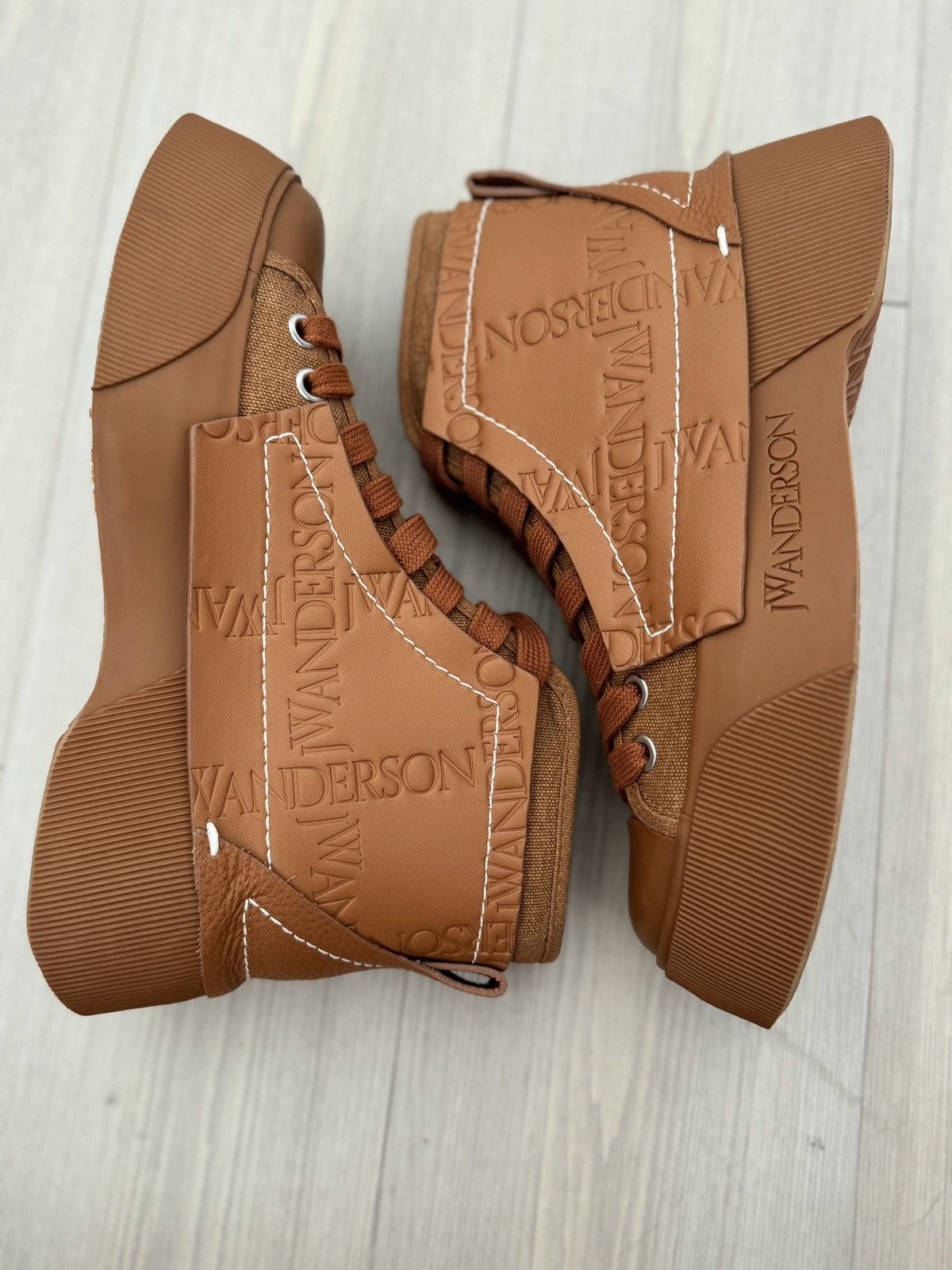 JW Anderson J.W.Anderson Layered Logo Debossed High Top Sneaker Size US 7 / IT 37 - 6 Thumbnail