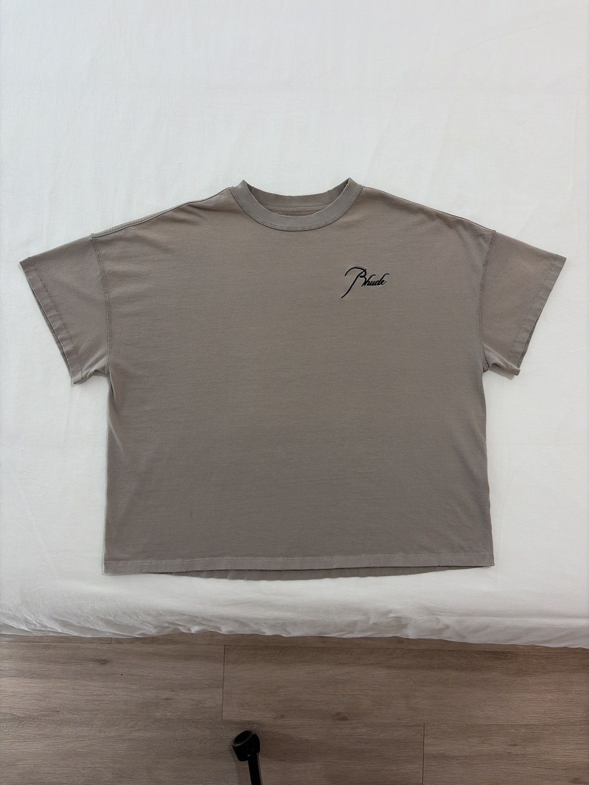 Rhude Rhude Beige Reverse Embroidered Logo Tee Size US L / EU 52-54 / 3 - 1 Thumbnail