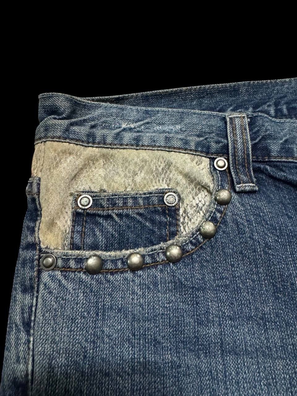 Other FLARE Japanese Rare Distress Snake Skin Studded Insane Jean Size US 32 / EU 48 - 7 Thumbnail