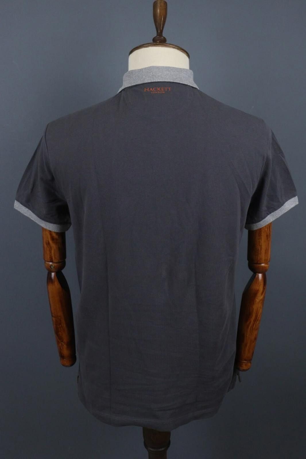 Designer Hackett London Gray Cotton Collared Polo Shirt Size M Size US M / EU 48-50 / 2 - 9 Thumbnail
