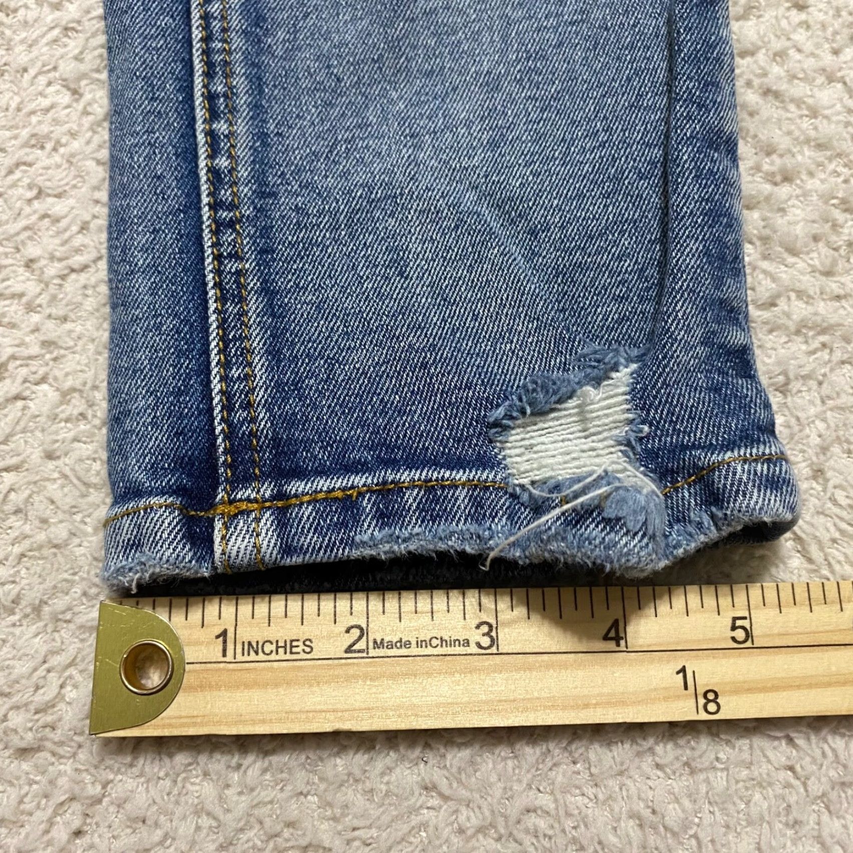 Vintage Kancan Womens Jeans 27 Blue Denim Mid Rise Skinny Distressed Size 27" / US 4 / IT 40 - 2 Thumbnail