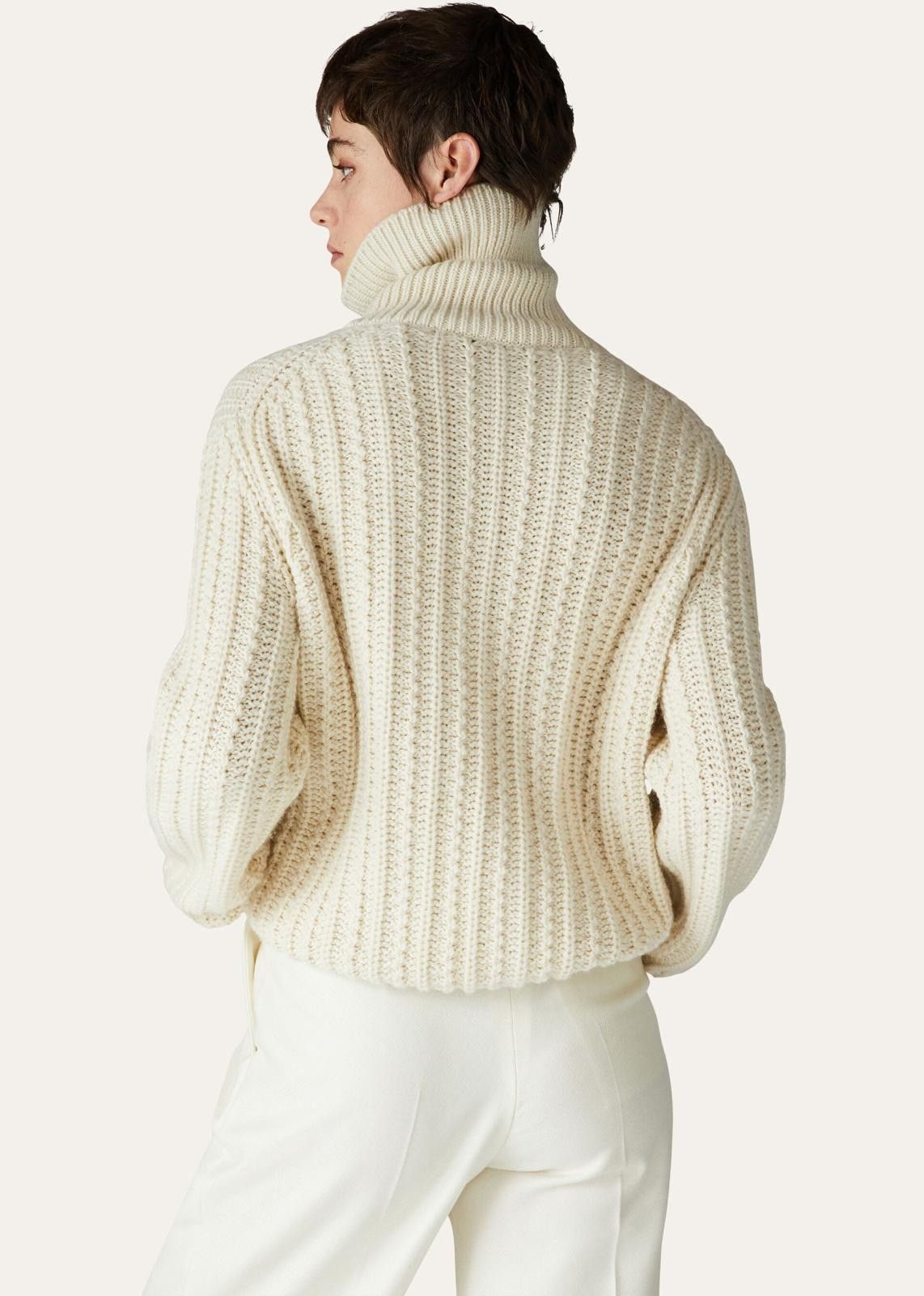 Loro Piana o1srvl11e0824 Waipara Half Zipper Sweater in White Size M / US 6-8 / IT 42-44 - 3 Thumbnail