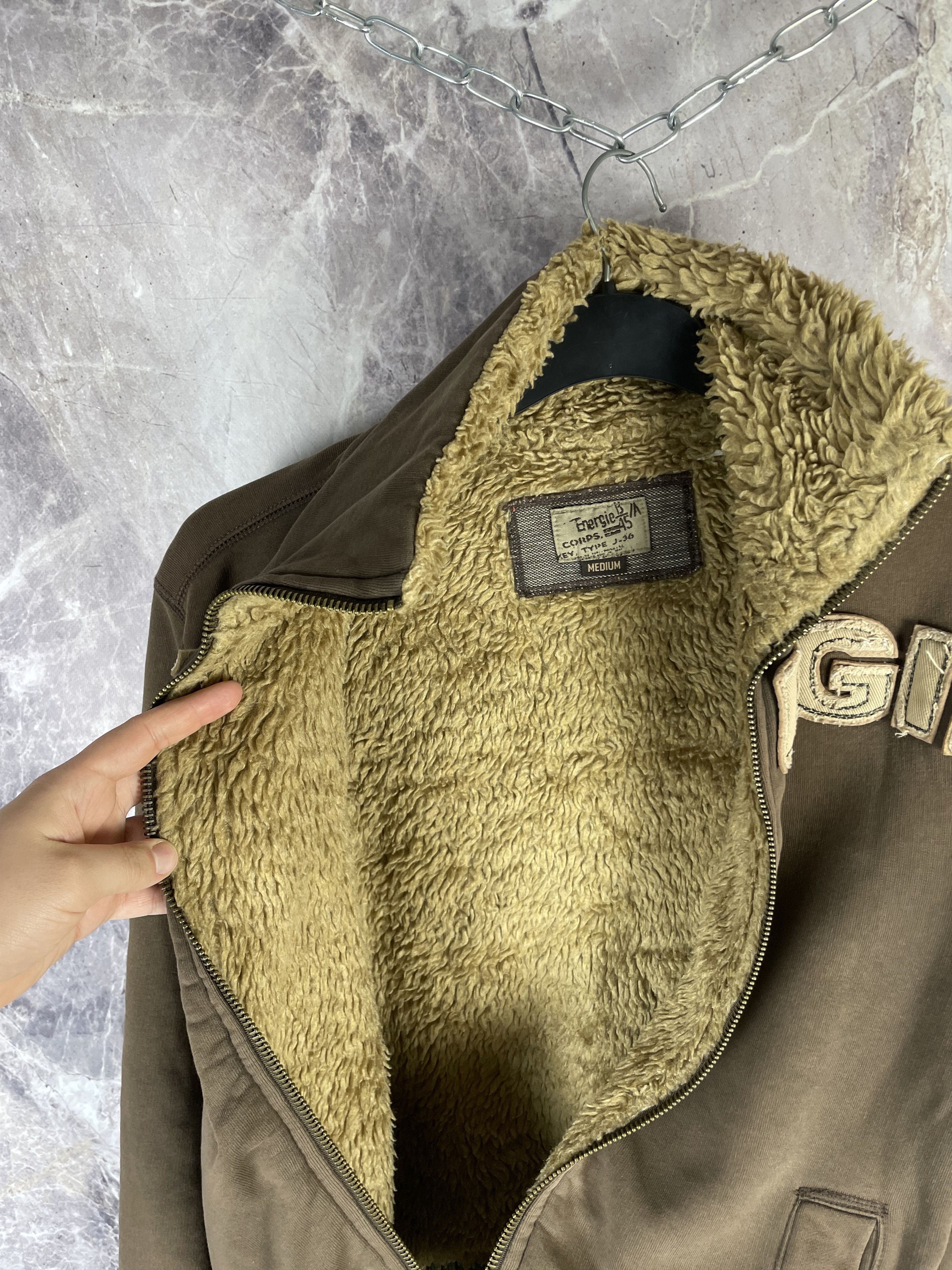 Energie Vintage Faux Fur Logo Energie by Miss Sixty Zip Hoodie Size US M / EU 48-50 / 2 - 7 Thumbnail