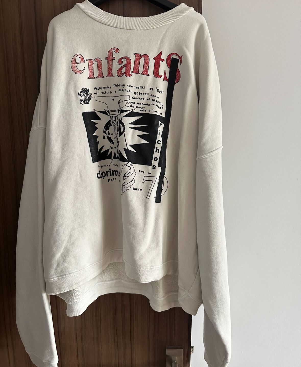 Pre-owned Enfants Riches Deprimes Erd Letter Print Crew Neck Sweatshirt In White