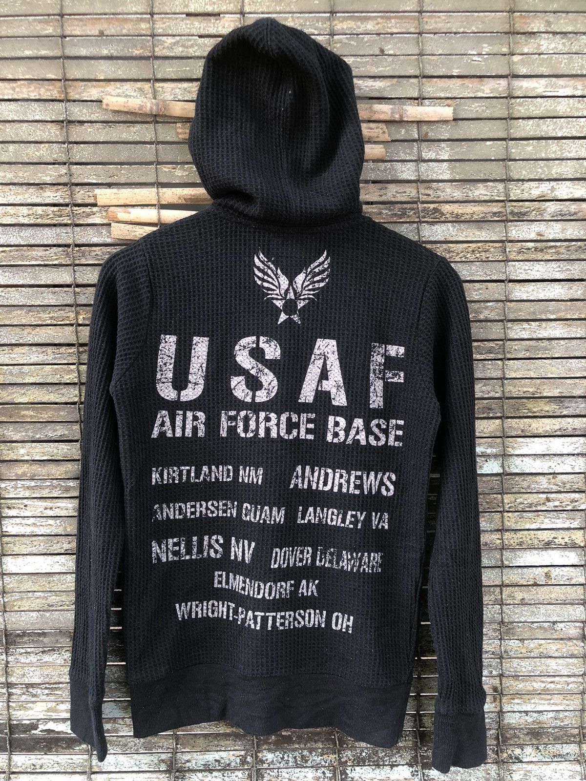 Japanese Brand × Vintage Vintage USAF Purple And Yellow Waffle Fullzipper Hoodies Size US S / EU 44-46 / 1 - 4 Thumbnail