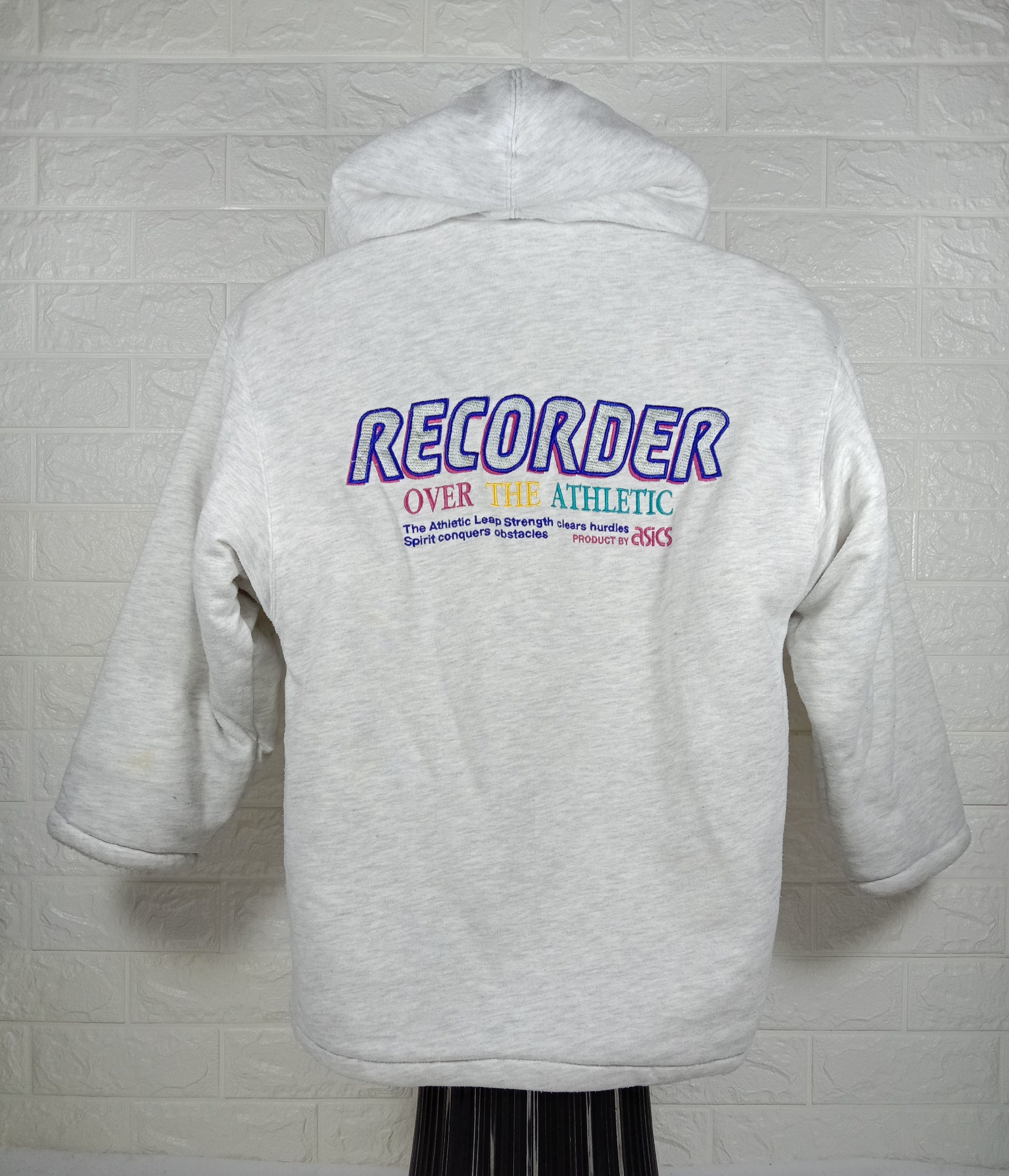 Asics Vintage Asics Recorder Hoodie Zipper Sweatshirt Size US L / EU 52-54 / 3 - 1 Thumbnail