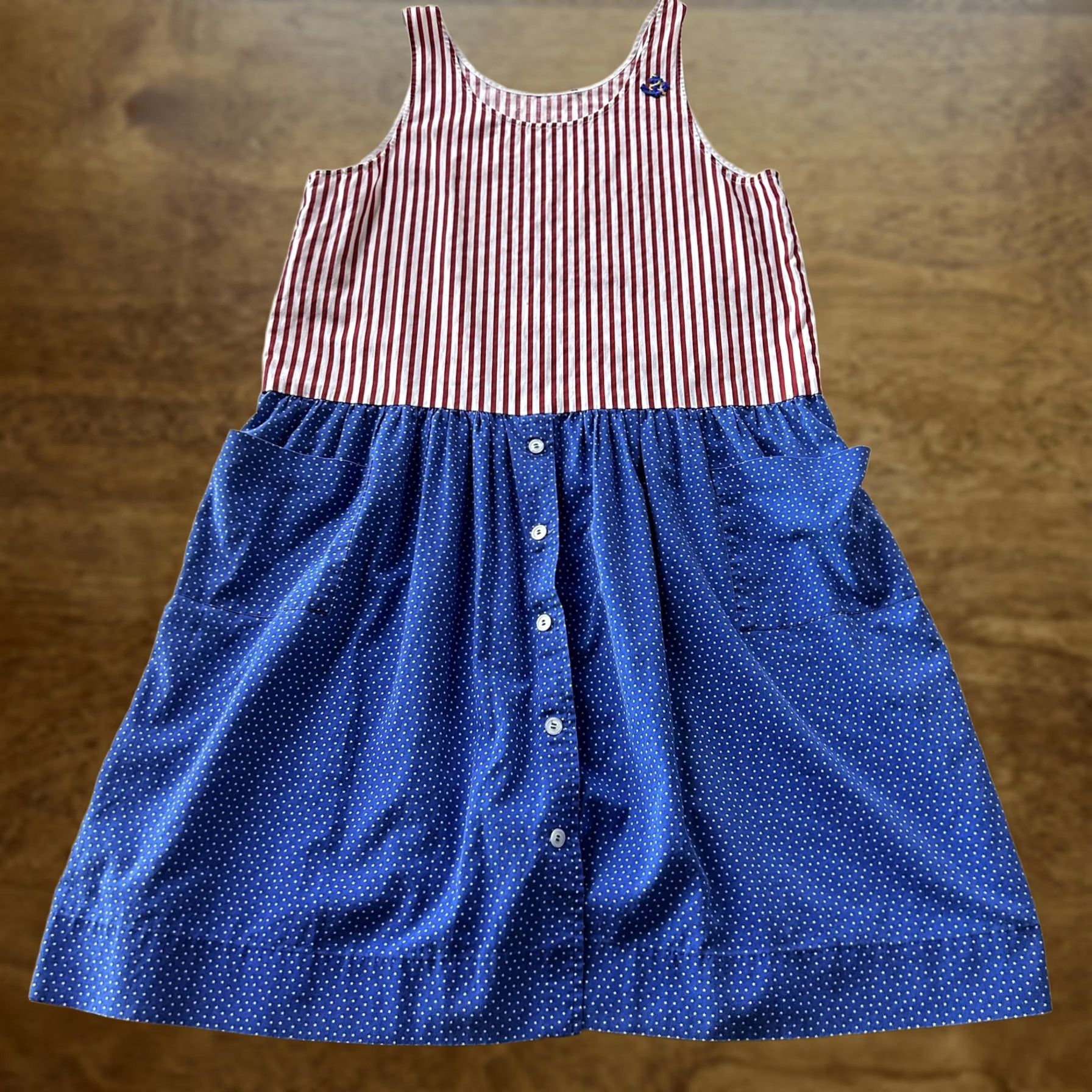 Vintage VINTAGE Dress Womens Large Red White Blue Stars Patriotic Sleeveless Sundress Size L / US 10 / IT 46 - 1 Thumbnail