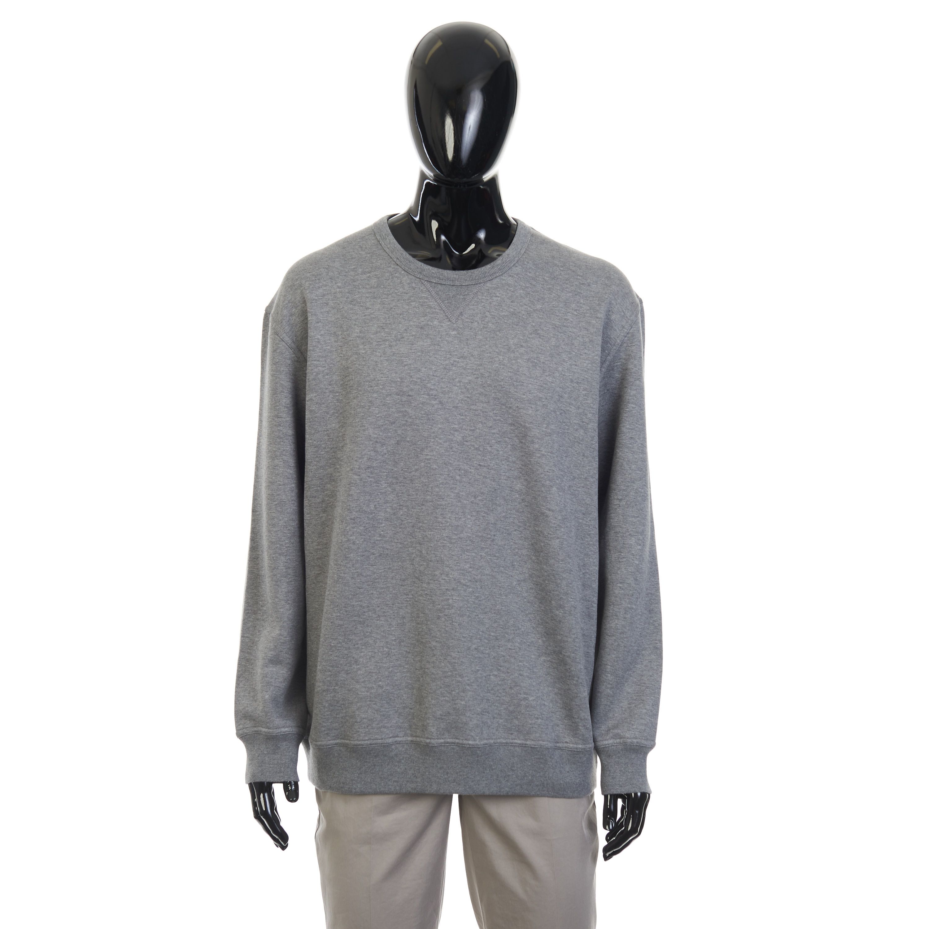 Gray Crewneck Sweatshirt - Cotton Cashmere & Silk Blend