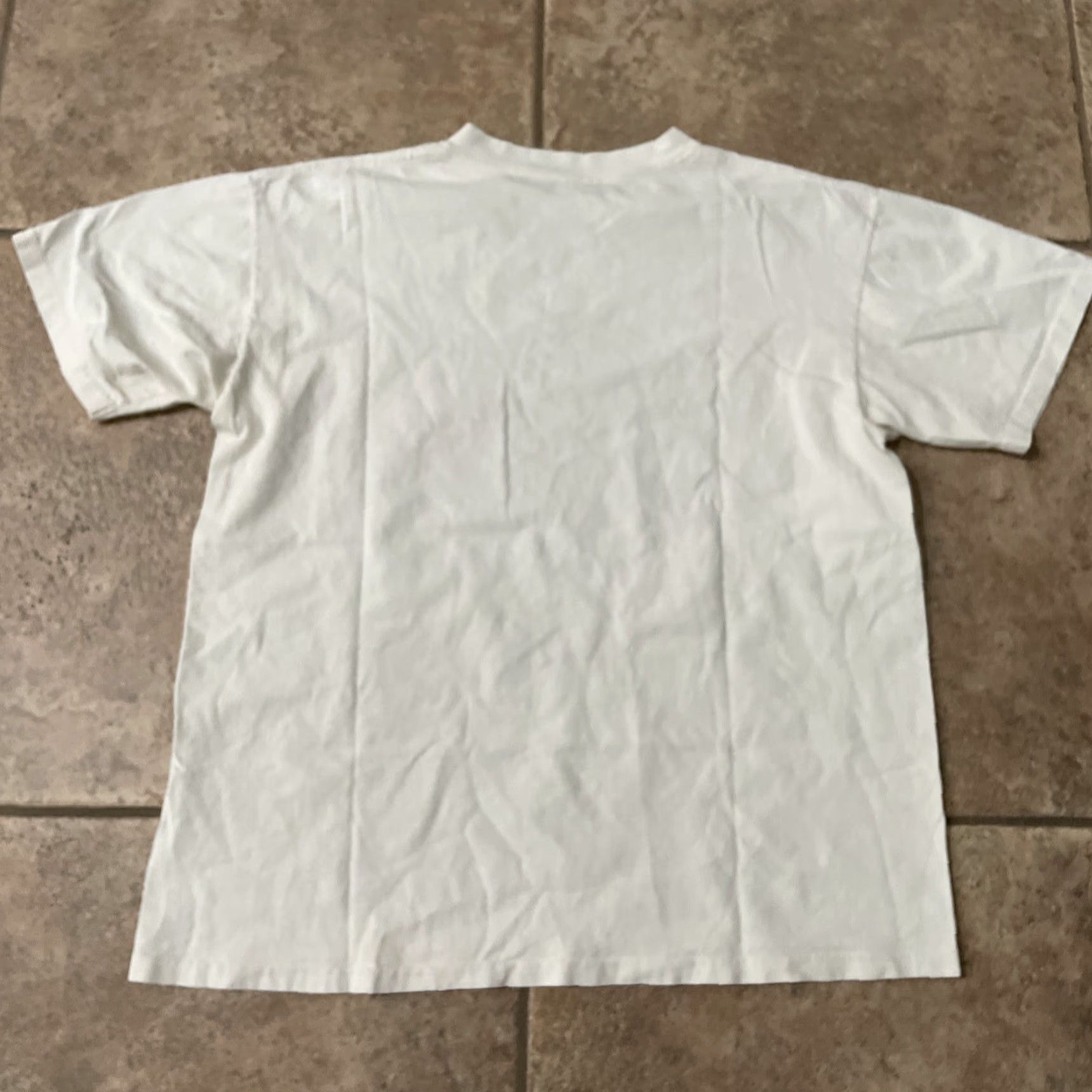 Vintage VTG Oneita T-Shirt Mens Size L White 100% Cotton Single Stitch Graphic Tee Stitch Mens Size US L / EU 52-54 / 3 - 5 Thumbnail