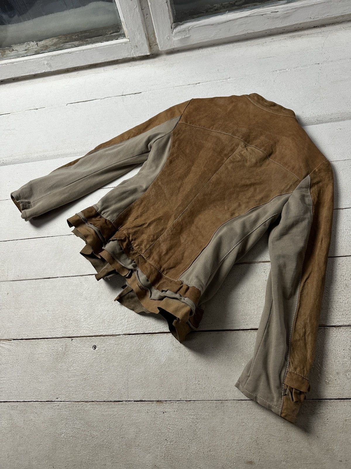 Other 🚨Y2K RICK OWENS TYPE DIRTY SLIM FIT ZIP LEATHER JACKET Size L / US 10 / IT 46 - 11 Thumbnail