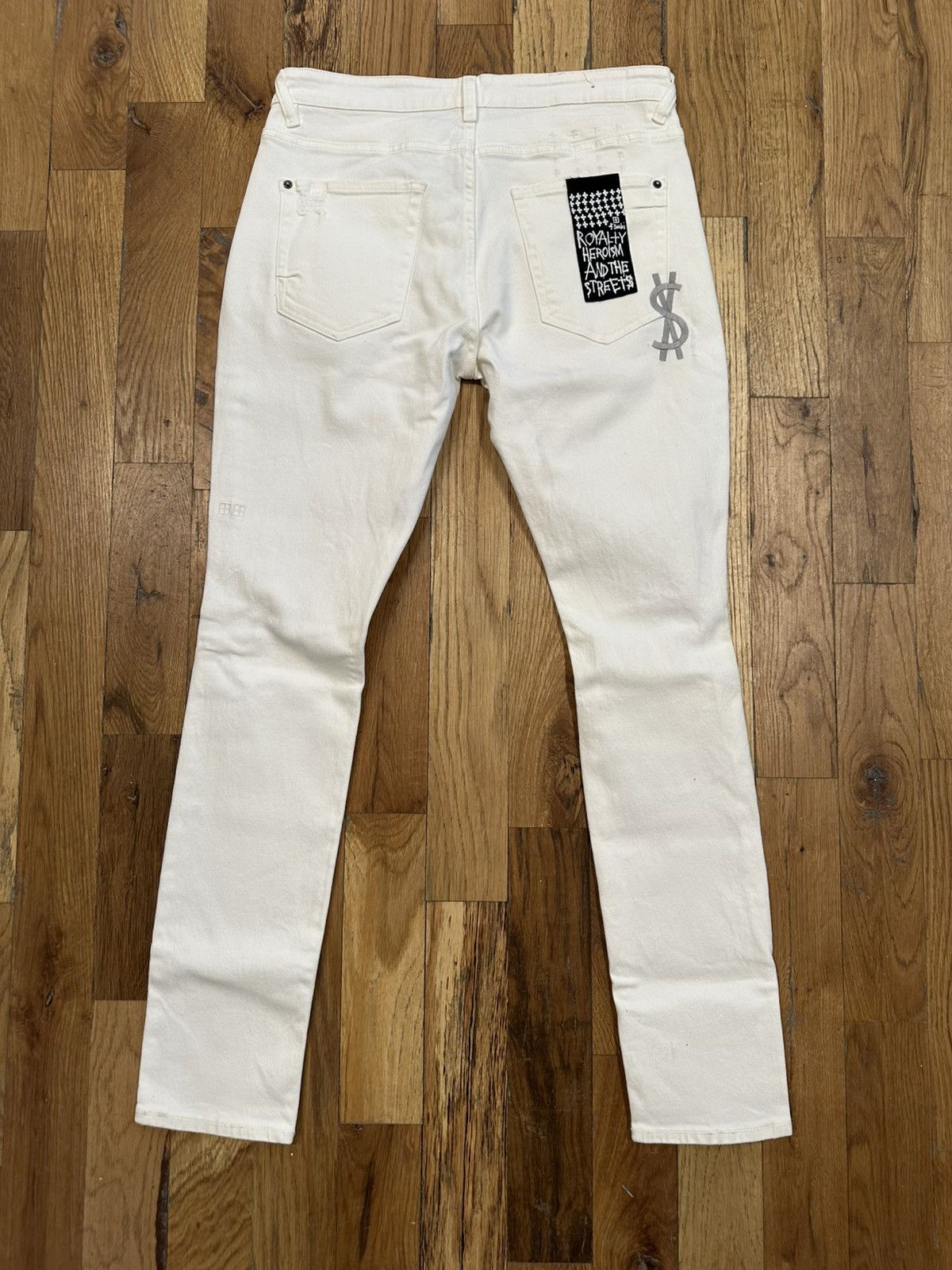 Ksubi Ksubi Knee Rip Plain White Denim Jeans Size 33 Size US 33 - 2 Thumbnail