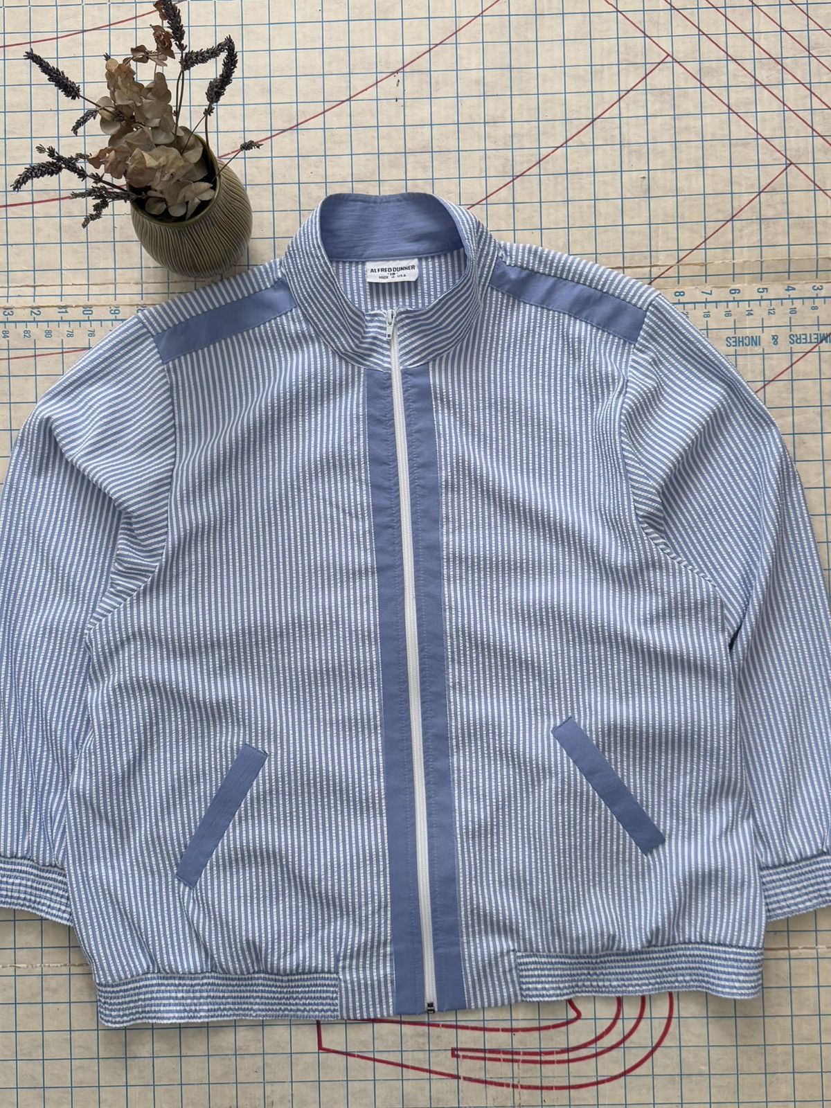Other × Vintage Vintage Alfred Dunner Seersucker Full Zip Jacket Women’s 18 Size XL / US 12-14 / IT 48-50 - 2 Thumbnail