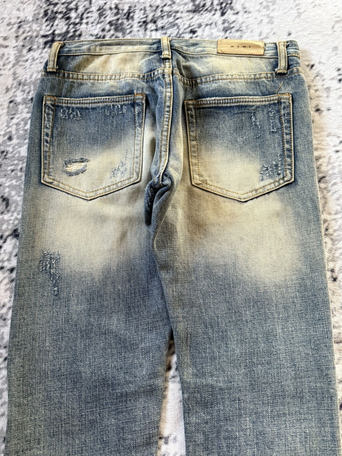 Japanese Brand Mnml Boro Distressed Repaired Skinny Jeans Size US 30 / EU 46 - 12 Thumbnail