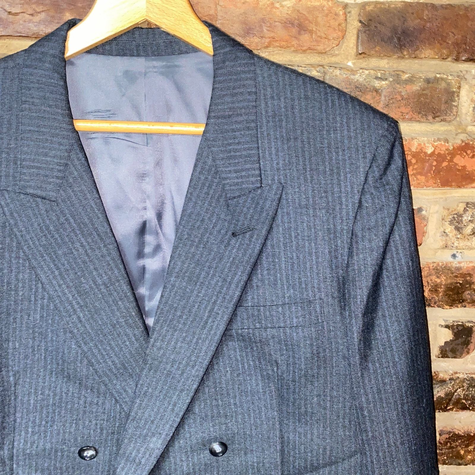 Other Eastwick Gray Stripe Wool Blend Blazer Jacket Sport Coat 46S Size 46S - 2 Thumbnail