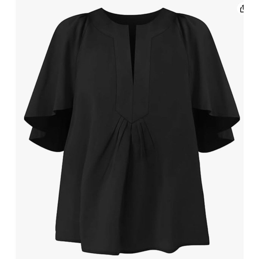 The Unbranded Brand SIZE 2XL Oversized Flutter Sleeve V Neck 100% Polyester Size US XXL / EU 58 / 5 - 6 Thumbnail