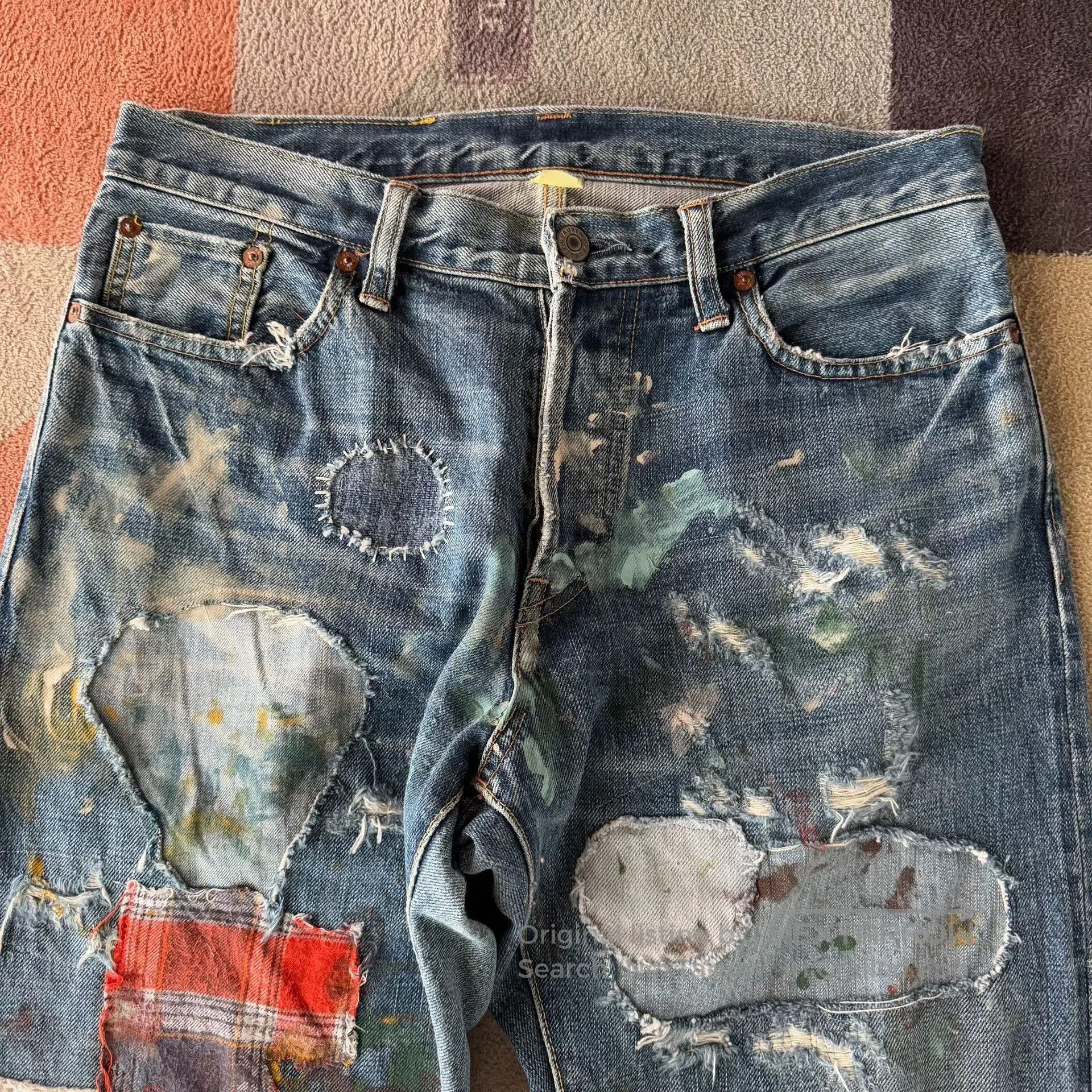 RRL Ralph Lauren RRL Distressed Paint Patch Jeans. Size US 30 / EU 46 - 3 Thumbnail