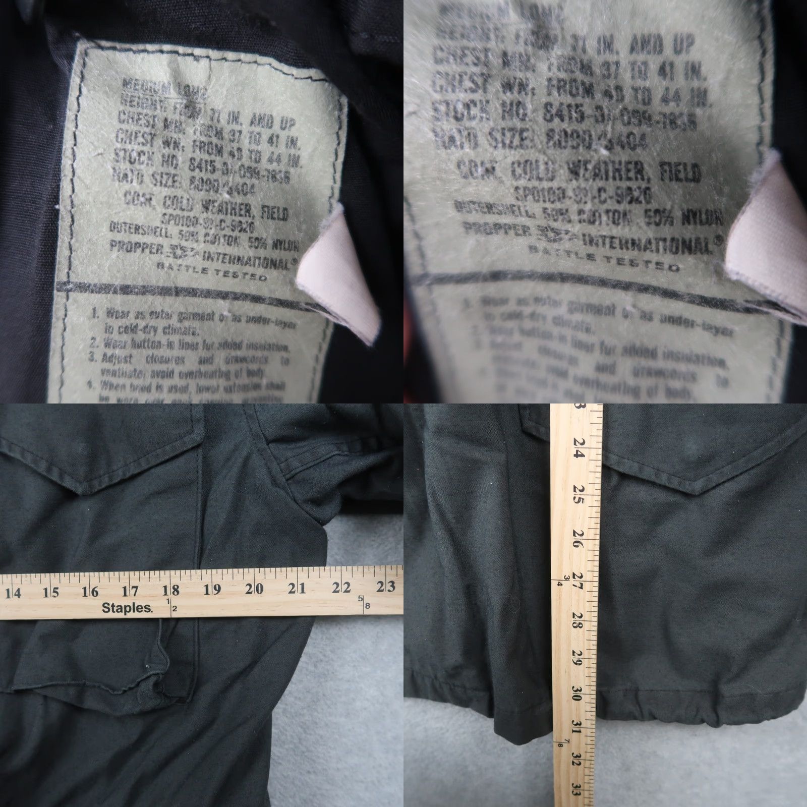 Propper VINTAGE PROPPER M65 Jacket Mens M Black Cold Weather Field US Military 90s Size US M / EU 48-50 / 2 - 8 Thumbnail