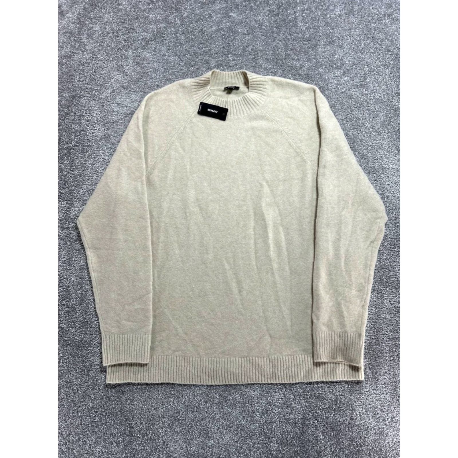 Express Express Sweater Men XL Beige Wool Stretch Tight Knit Mock Neck Raglan Sleeve Pullover Casual Size US XL / EU 56 / 4 - 2 Thumbnail