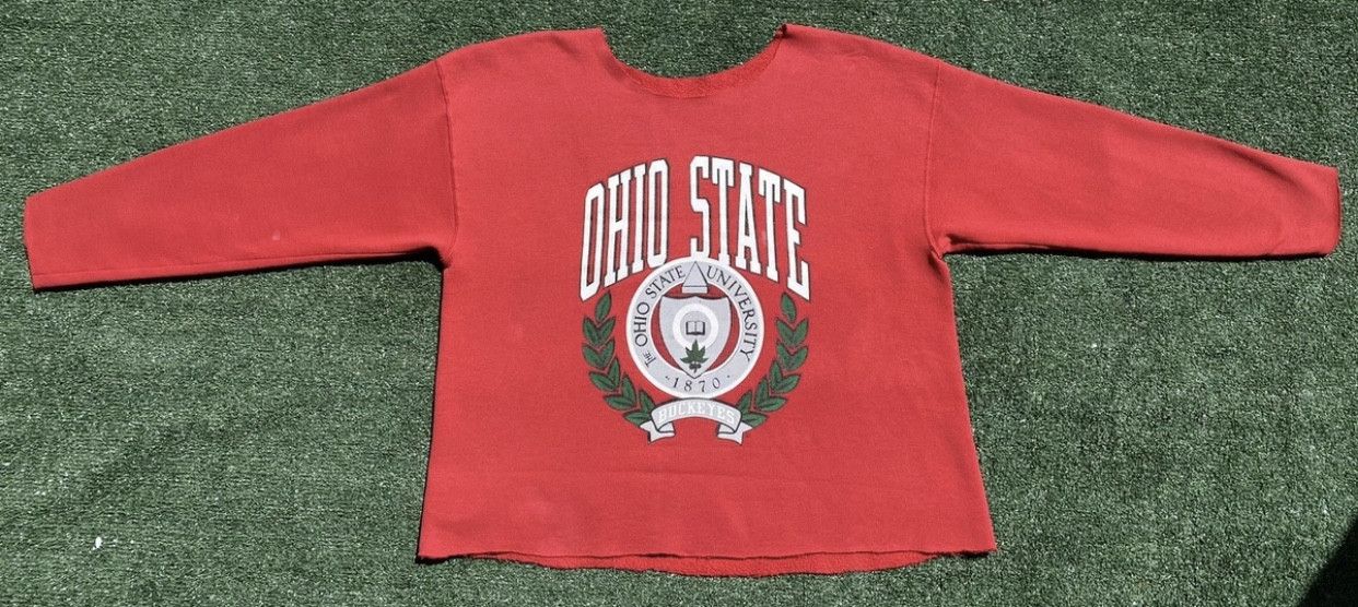 Vintage 90’s Ohio State Buckeyes Cutoff Sweatshirt 2XL Size XXL / US 16-18 / IT 52-54 - 2 Thumbnail