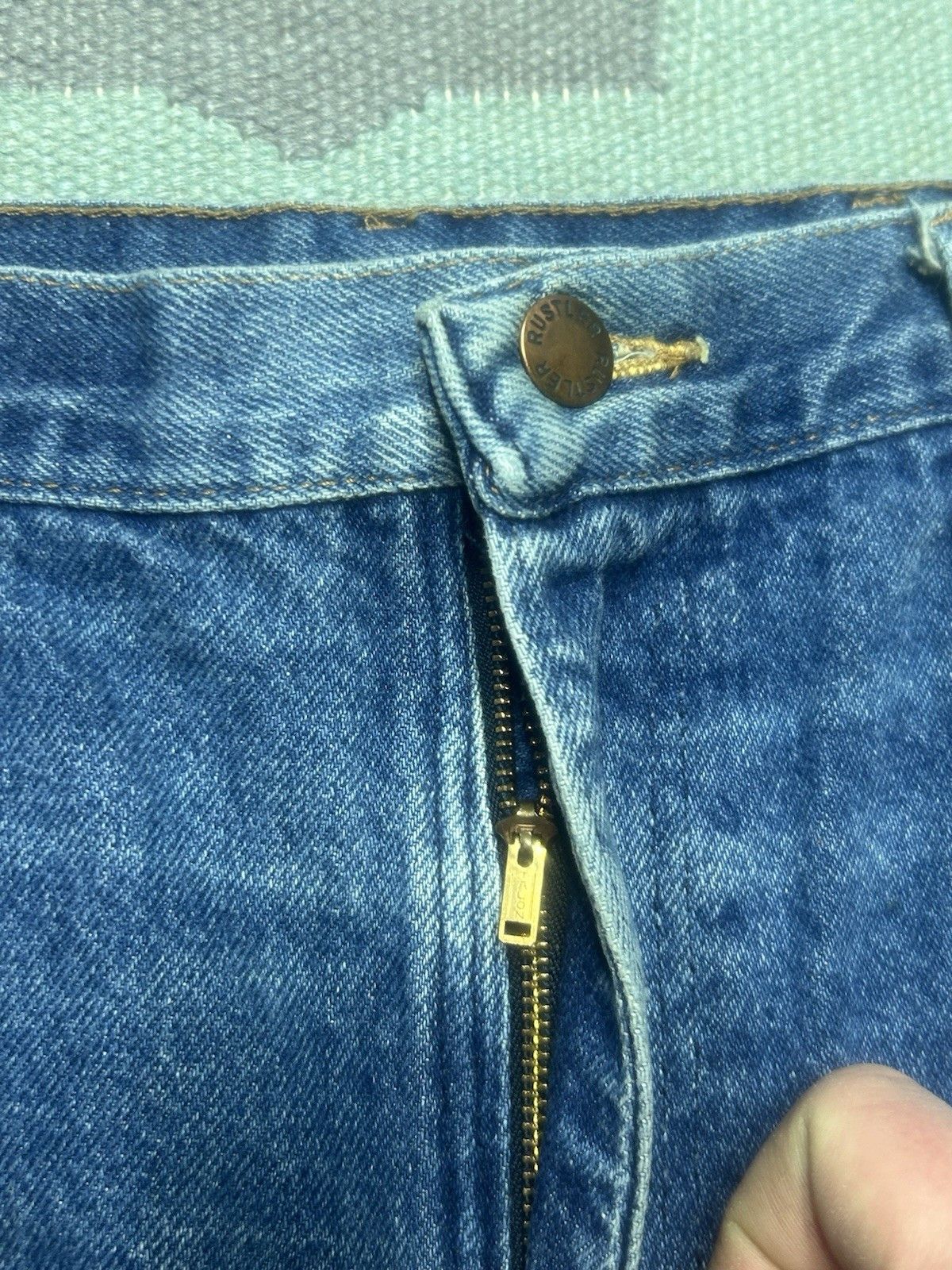 Vintage Vtg 70s rustler jeans faded whiskers straight USA made 30x29 Size US 30 / EU 46 - 4 Thumbnail