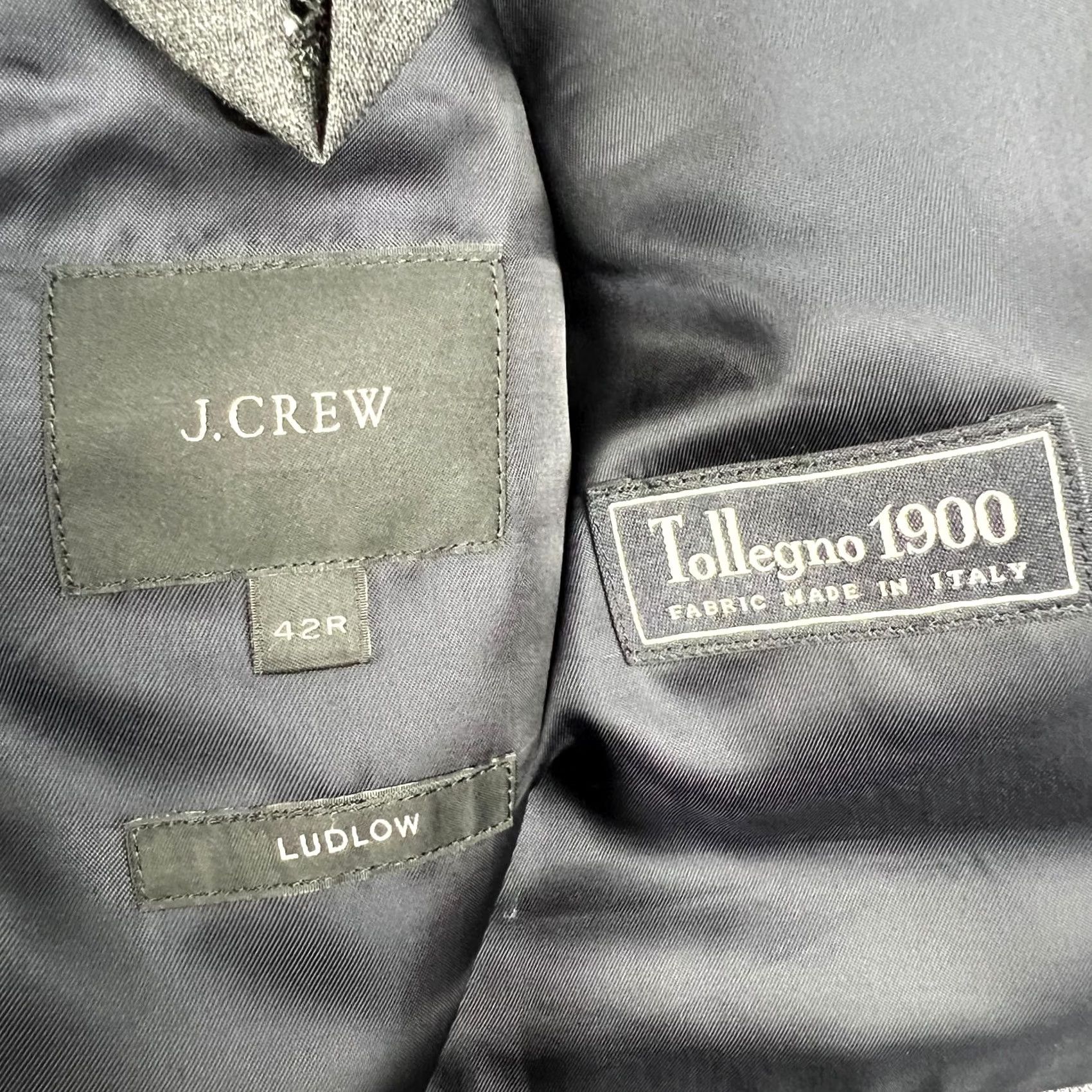 J.Crew J.CREW Ludlow Tollegno 1900 Wool Sport Coat Blazer Mens 42R Grey Suit Jacket Size 42R - 4 Thumbnail