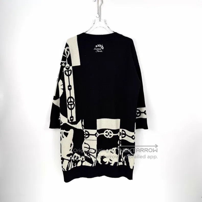 Hermes Hermes Black Rope Pattern Wool Long Sweater Size XS / US 0-2 / IT 36-38 - 4 Thumbnail