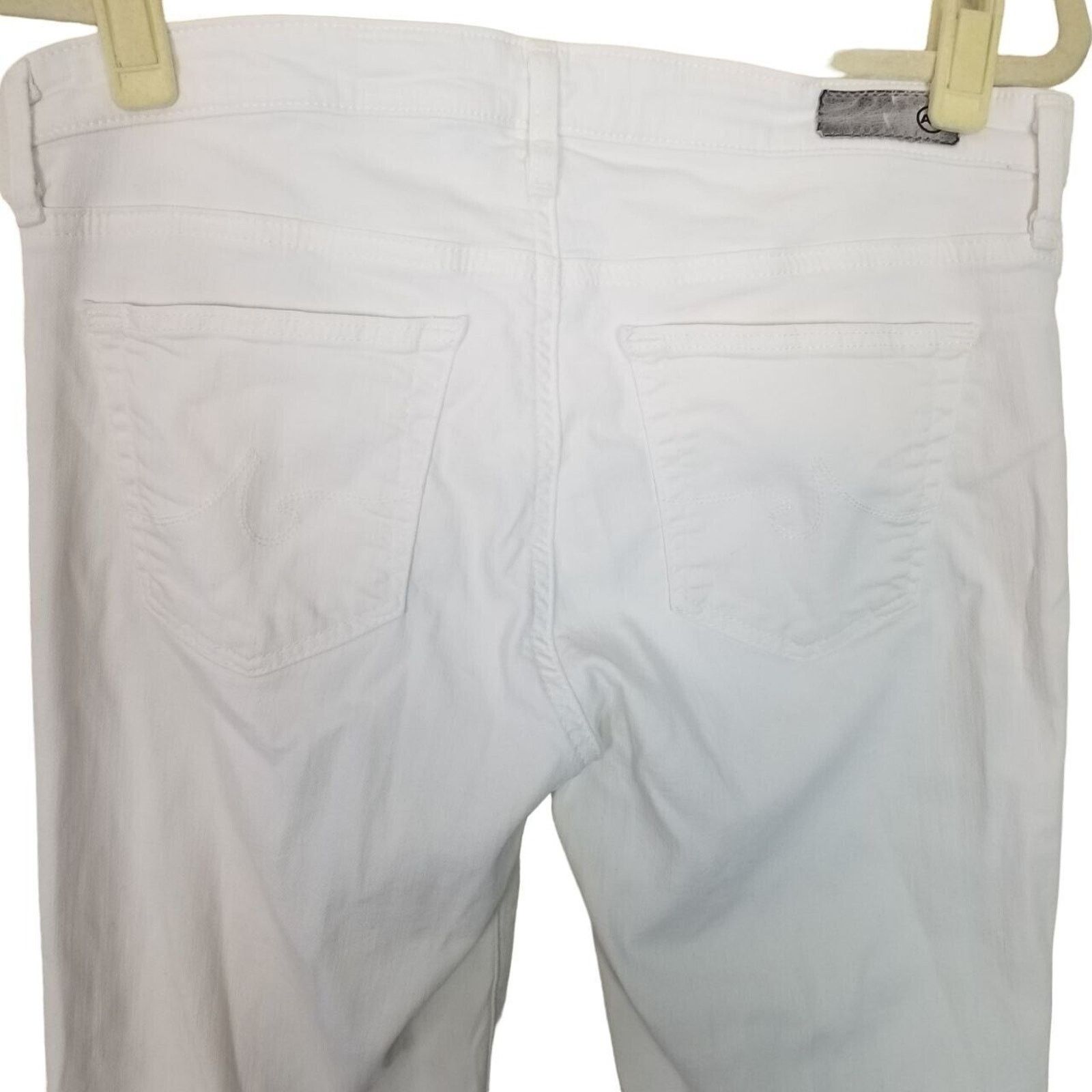 AG Adriano Goldschmied AG Adriano Goldschmied Womens 28 White Denim Stevie Slim Size 29" - 8 Thumbnail