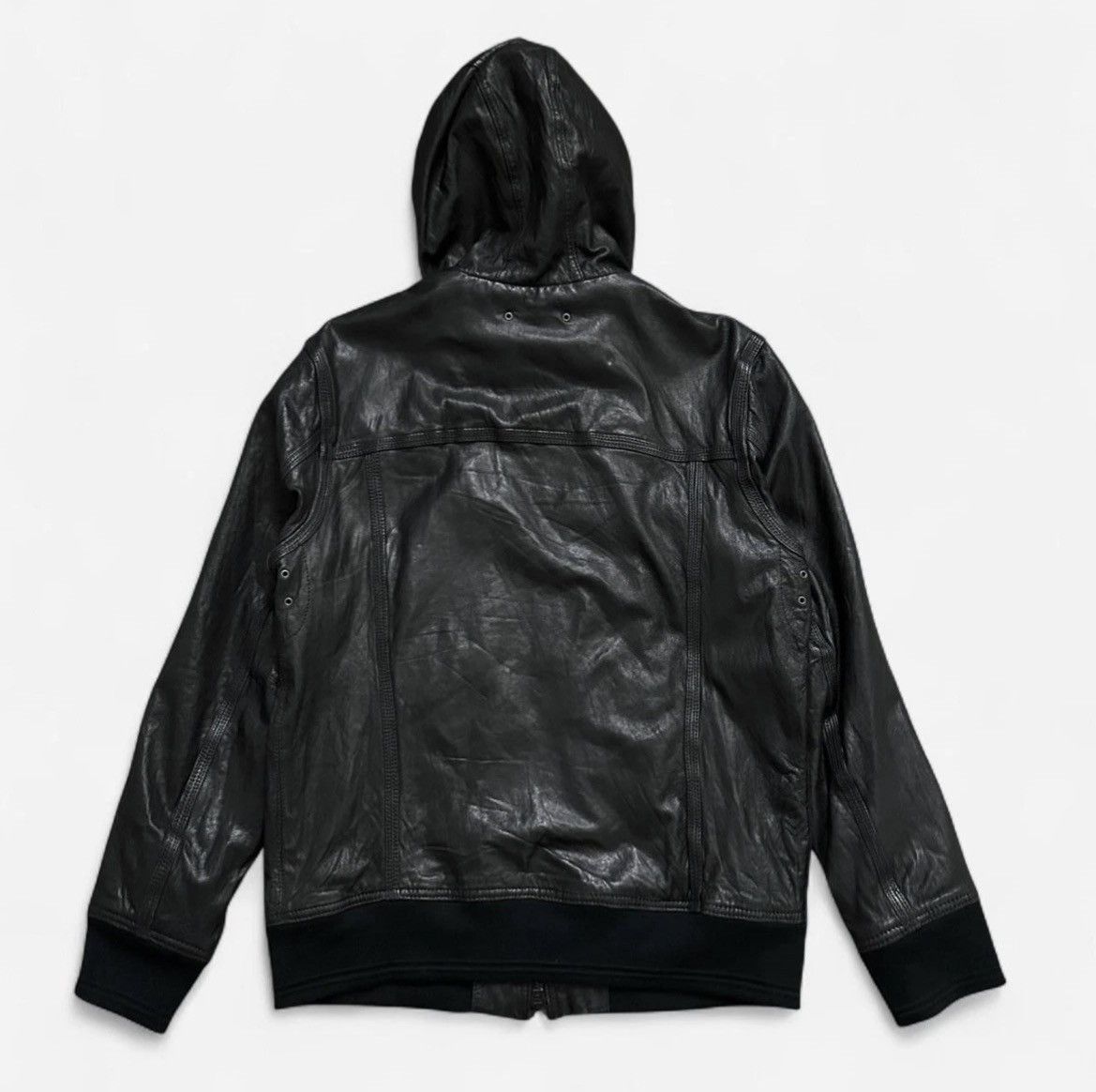 Converse × John Varvatos John Varvatos Converse hooded leather zip up jacket Size US L / EU 52-54 / 3 - 7 Thumbnail