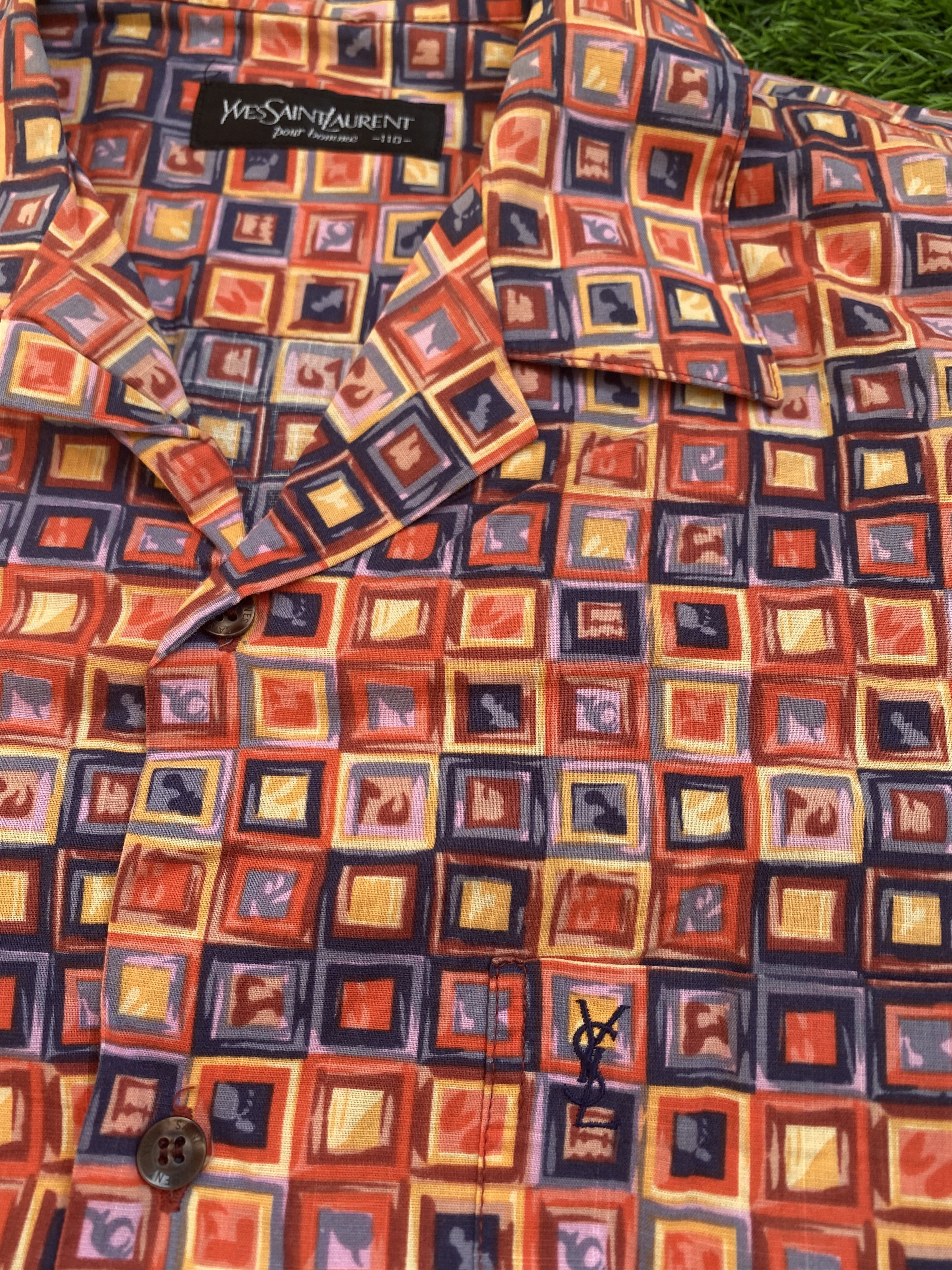 Yves Saint Laurent Vintage Yves Saint Laurent Full Print Shirts Size US L / EU 52-54 / 3 - 3 Thumbnail