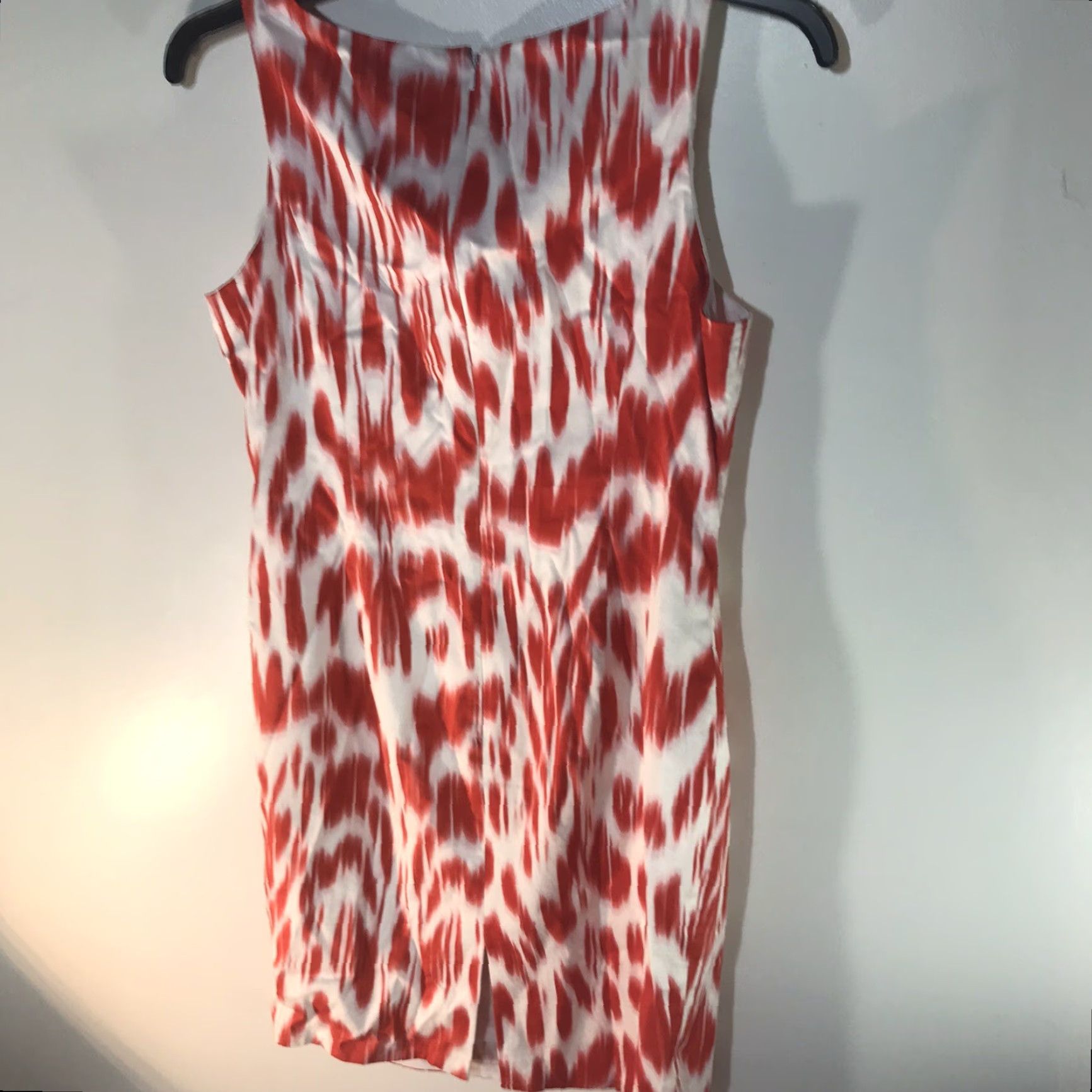 Jones New York Jones New York Women's Midi Sleeveless Dress Cotton Spandex Geometric Classic 12 Red White Size XL / US 12-14 / IT 48-50 - 4 Thumbnail