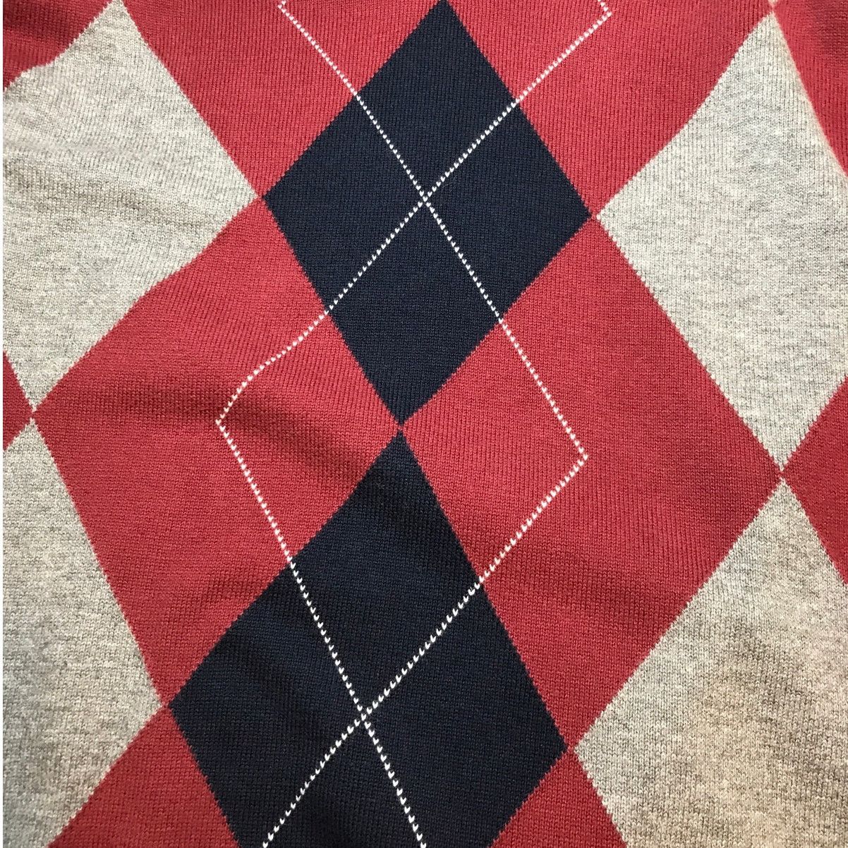 Old Navy Old Navy Red Gray Black Argyle V-neck Long Sleeve Sweater XL Size US XL / EU 56 / 4 - 7 Thumbnail